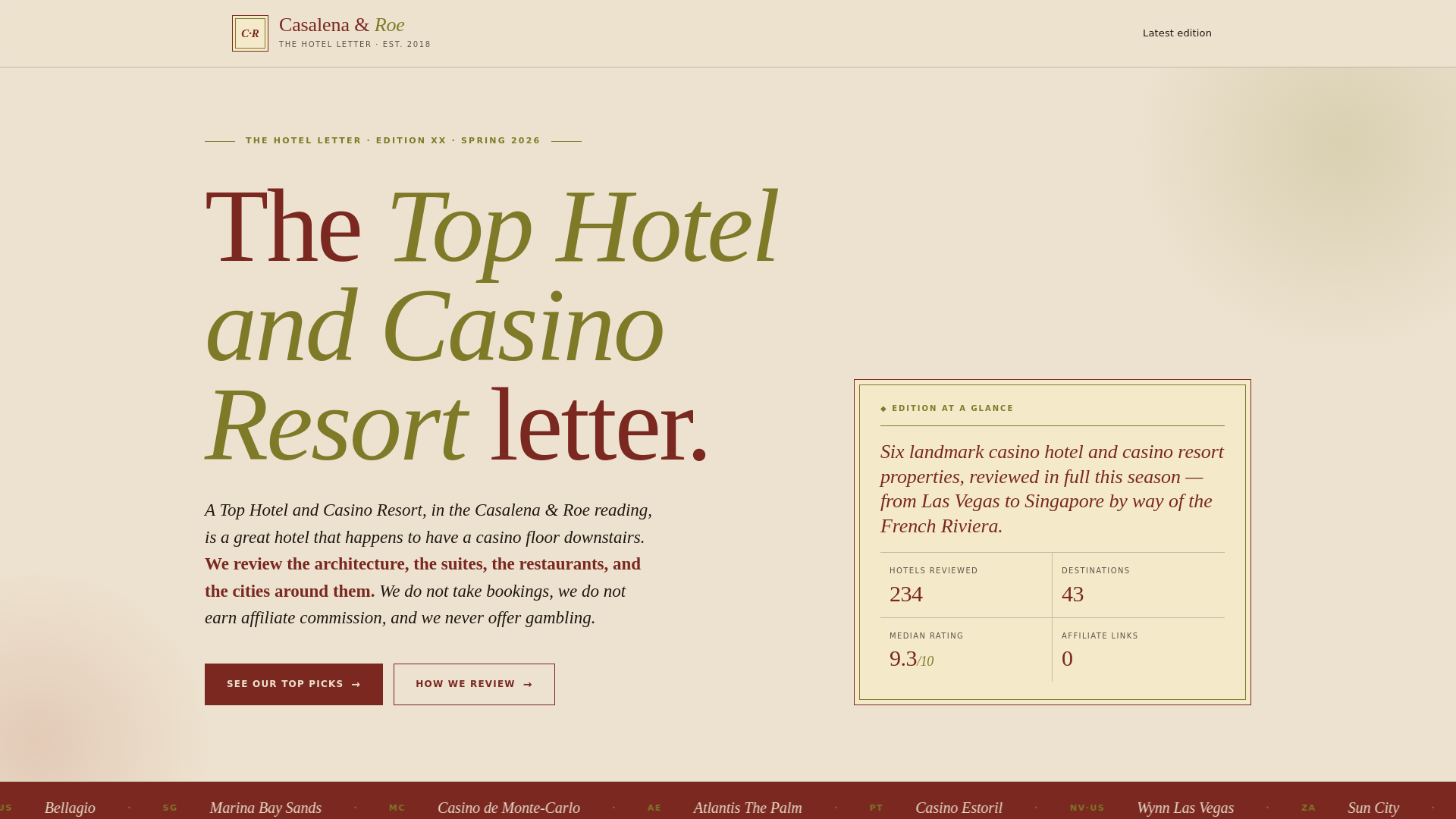 website screenshot of https://casalenaandroe.com/