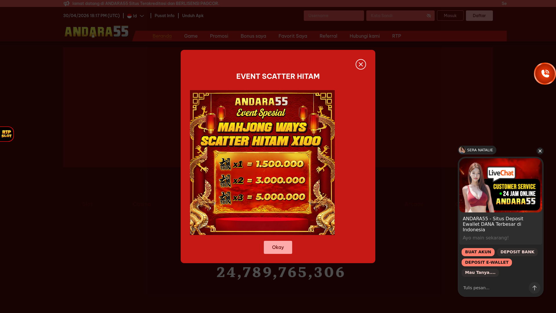 website screenshot of https://andara55sukajp-com.pages.dev/