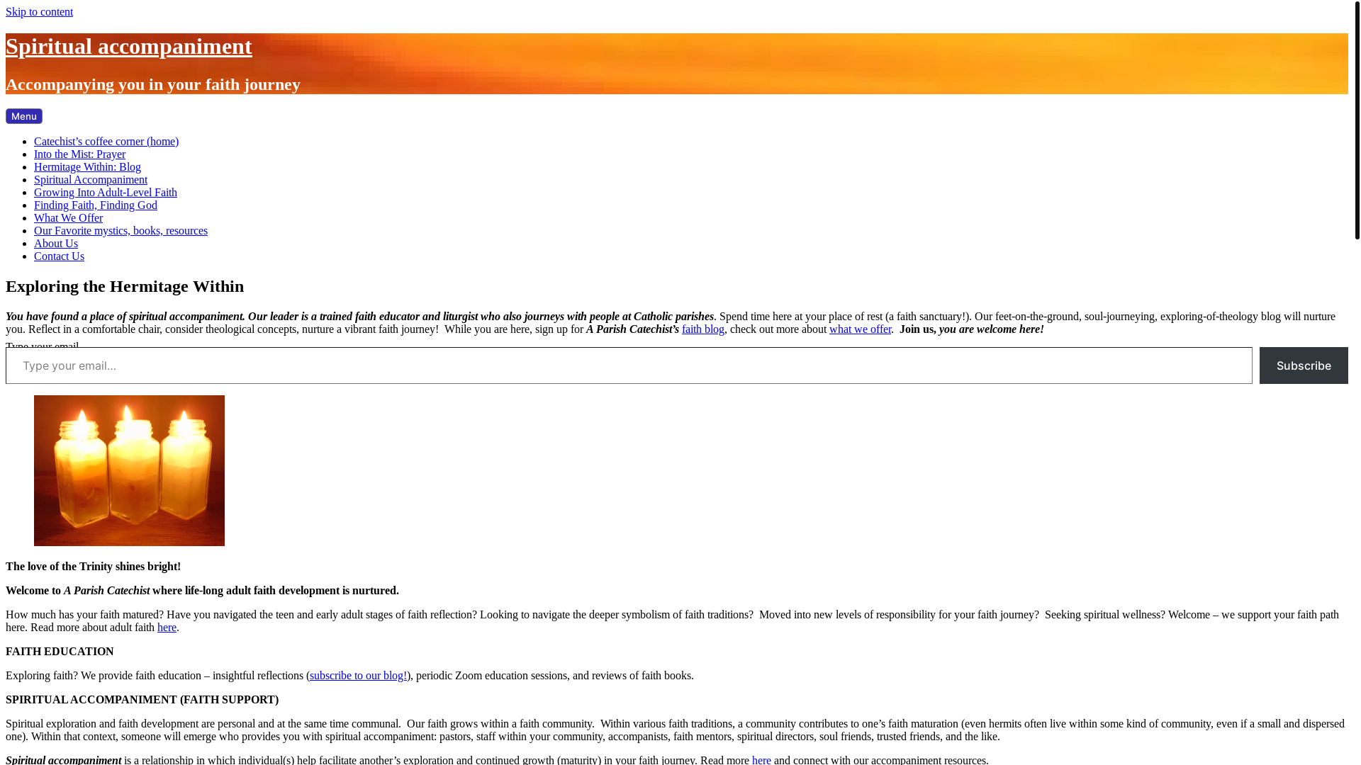 website screenshot of https://hermitagewithin.org/