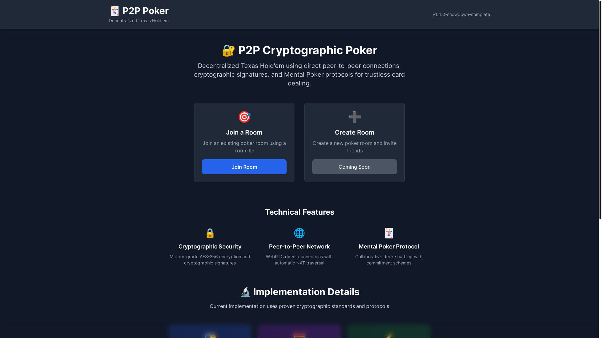website screenshot of https://poker-client-p2p.pages.dev/