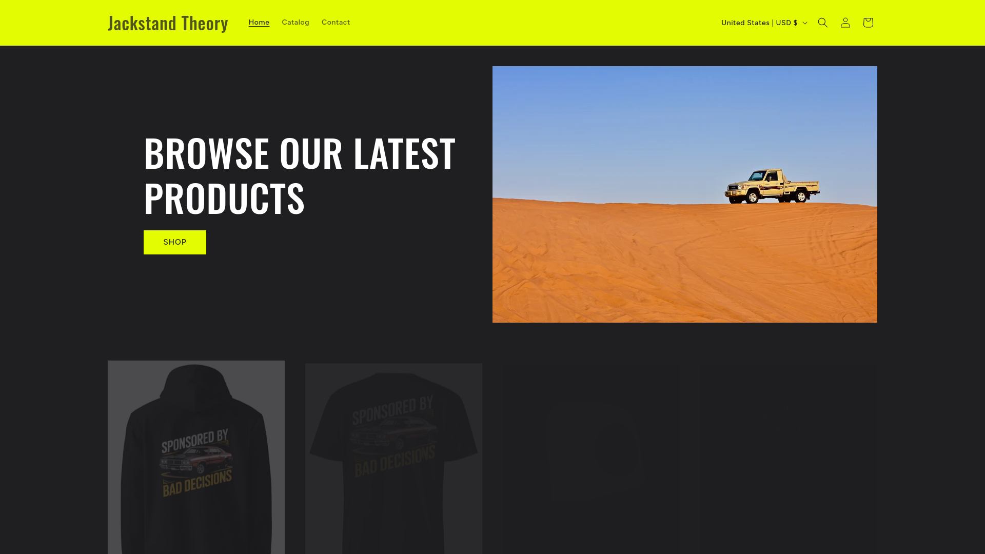 website screenshot of https://jackstandtheory.com/