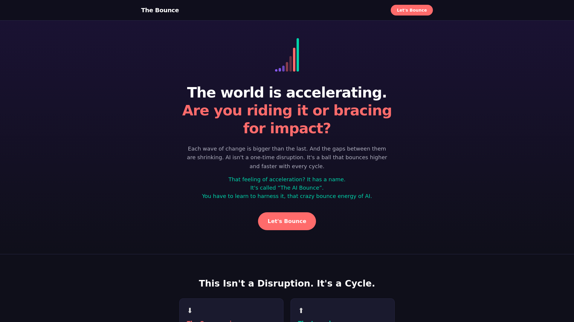 website screenshot of https://thebounce.ai/