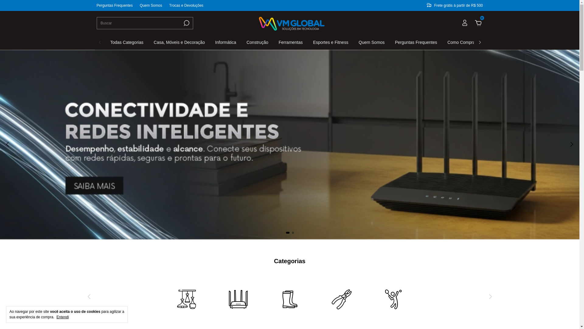 website screenshot of https://vmglobalsolucoes.com.br/