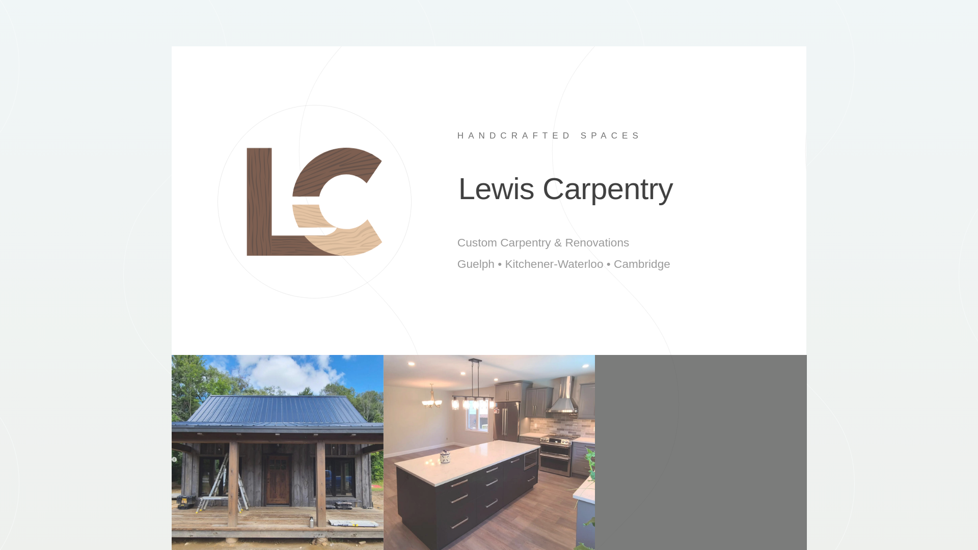 website screenshot of https://lewiscarpentryguelph.ca