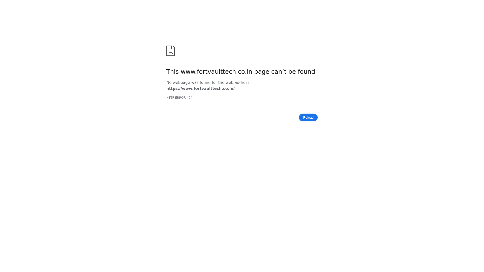 website screenshot of https://www.fortvaulttech.co.in