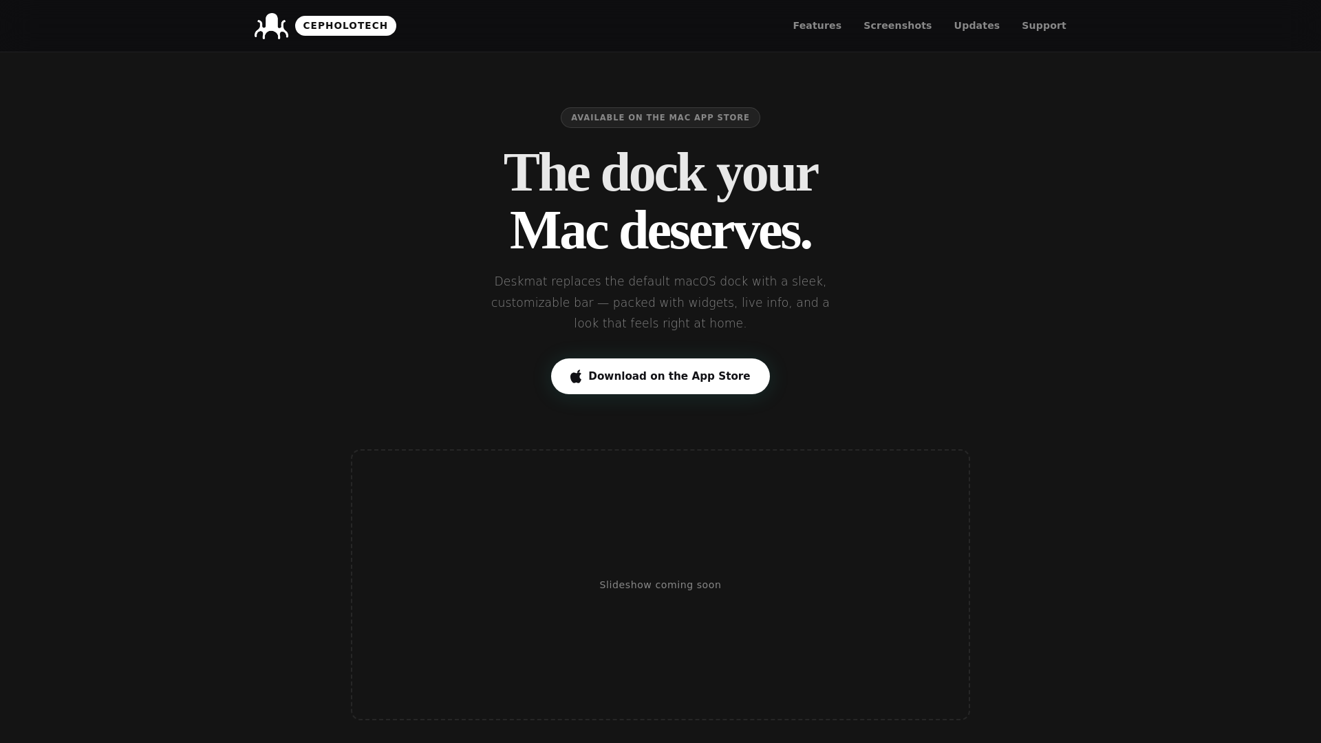 website screenshot of https://deskmatapp.com