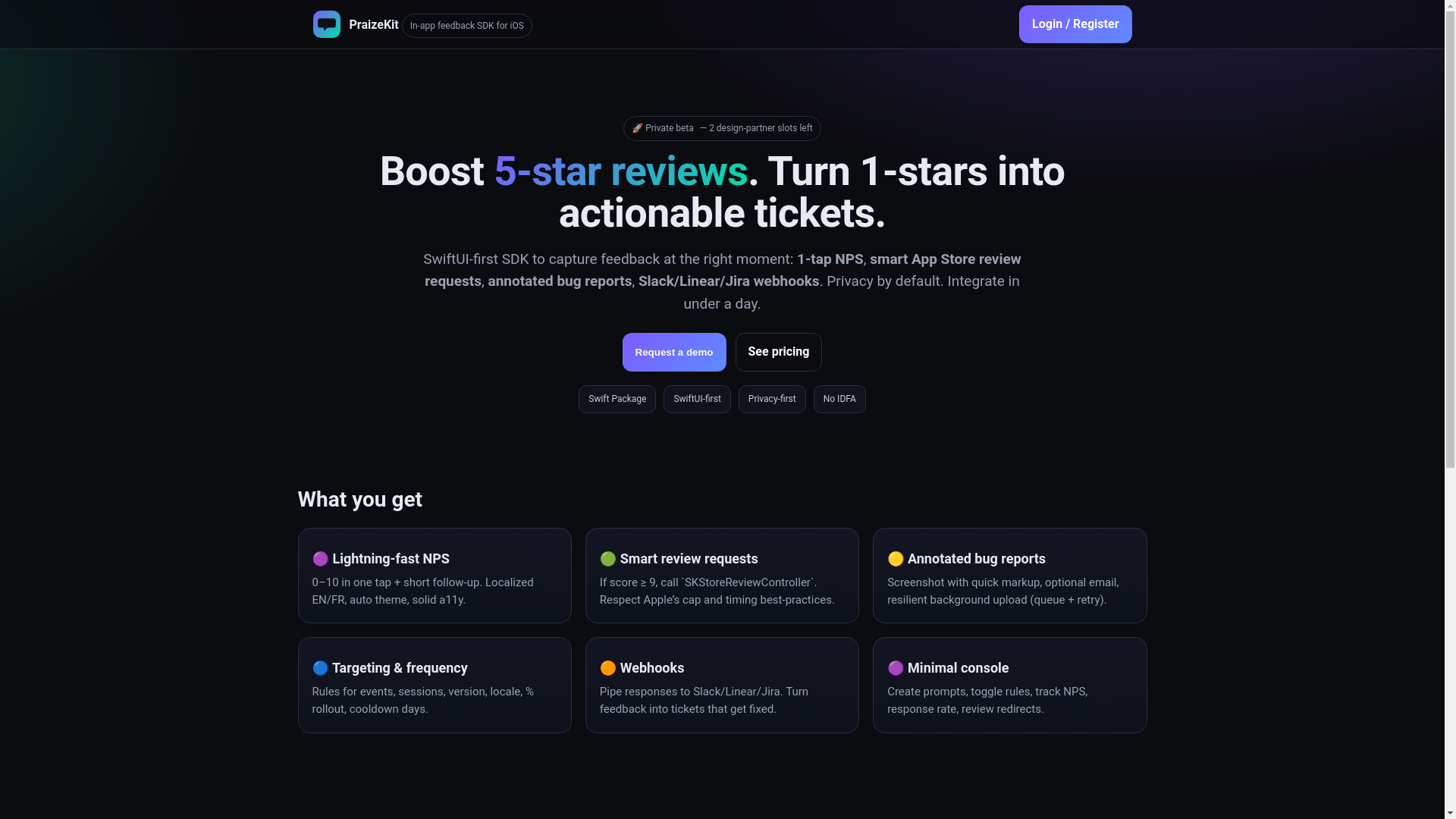 website screenshot of https://praizekit.com/