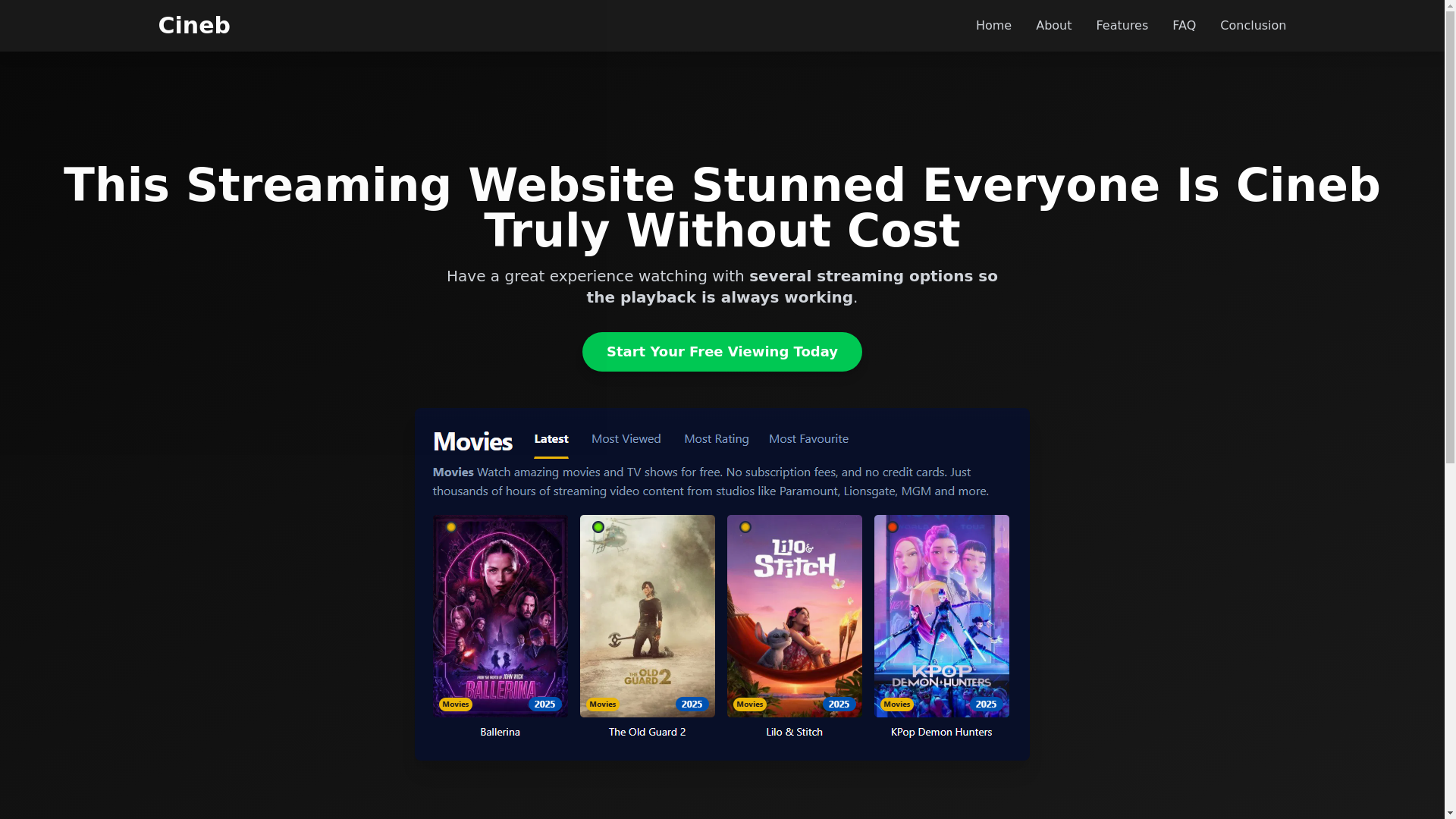 website screenshot of https://cineb-uooa.pages.dev/