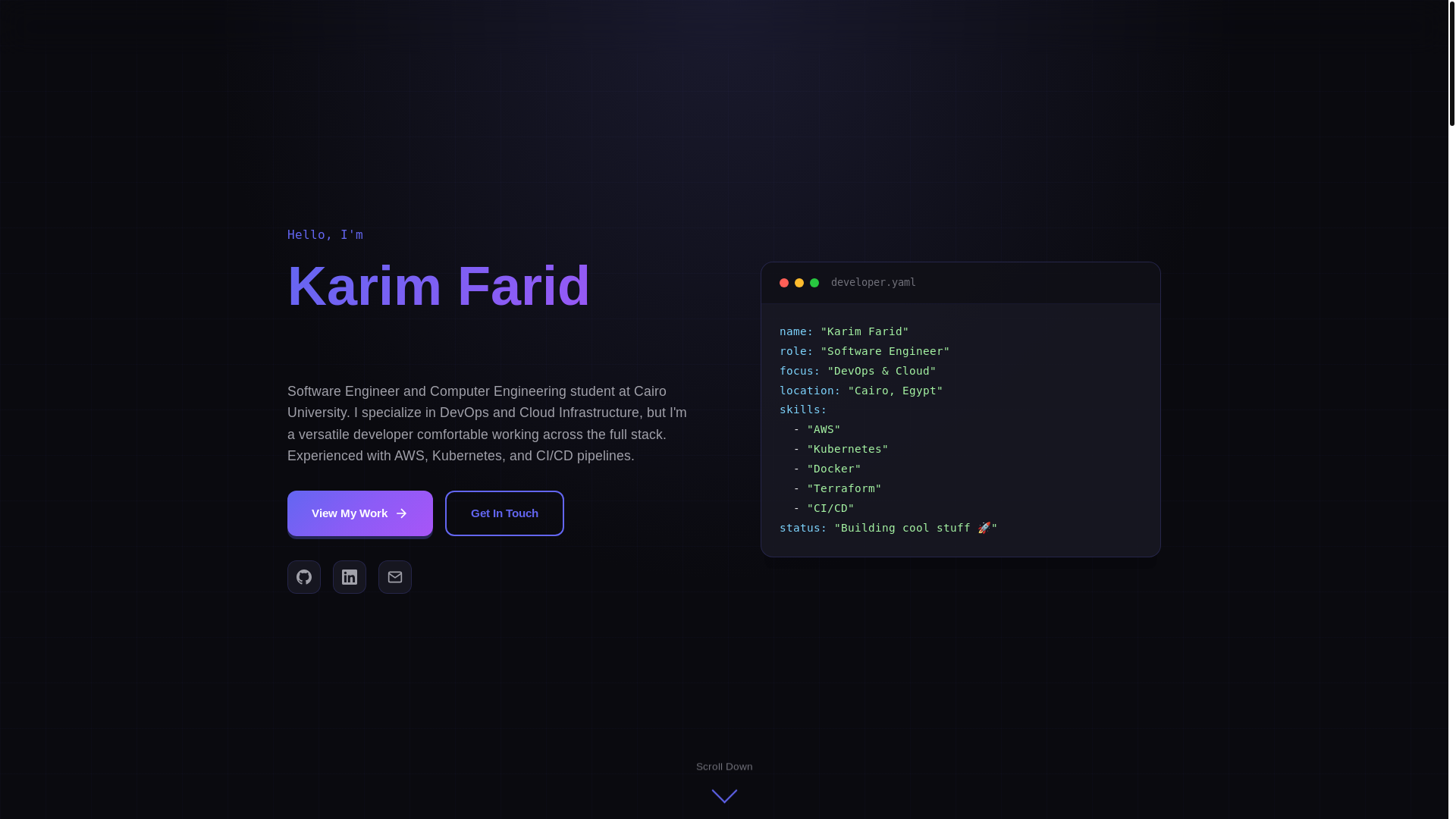 website screenshot of https://karimzakzouk.me/
