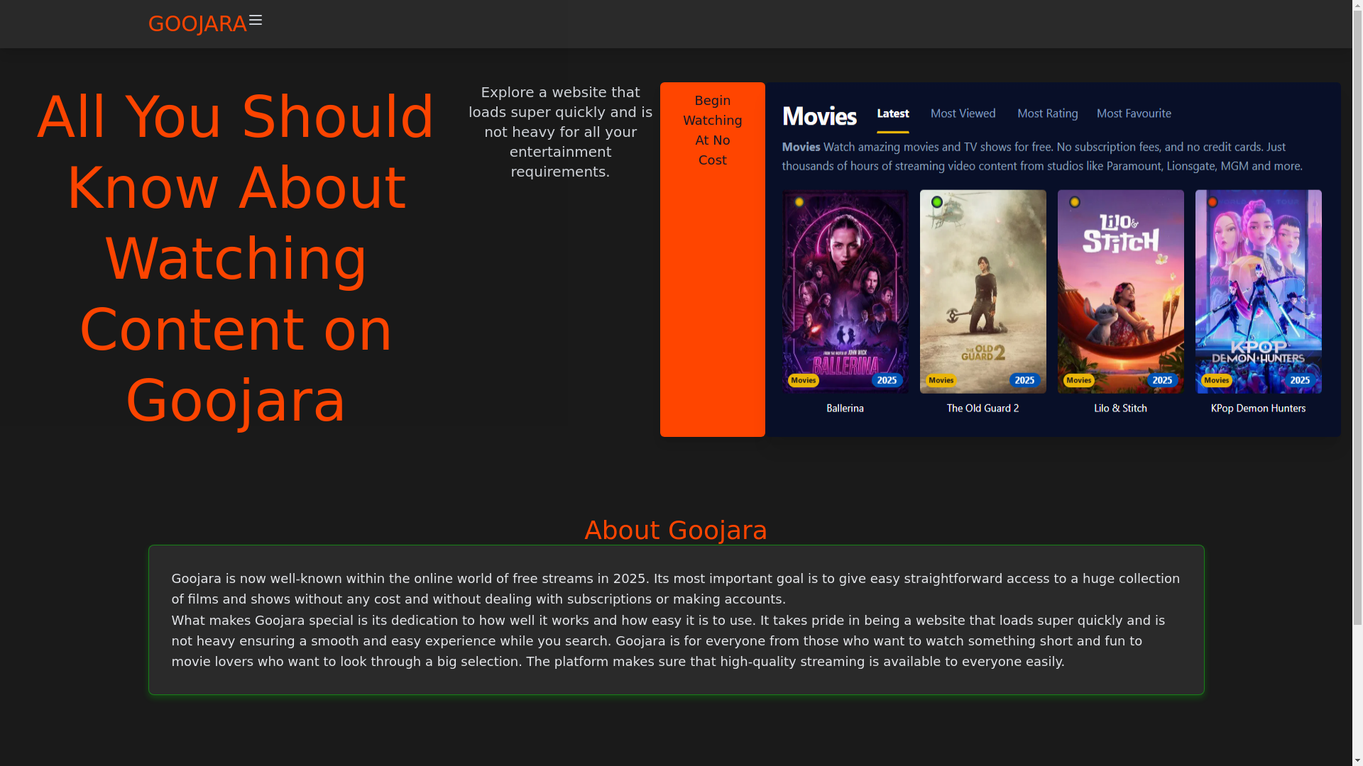 website screenshot of https://goojara-6uze.pages.dev/