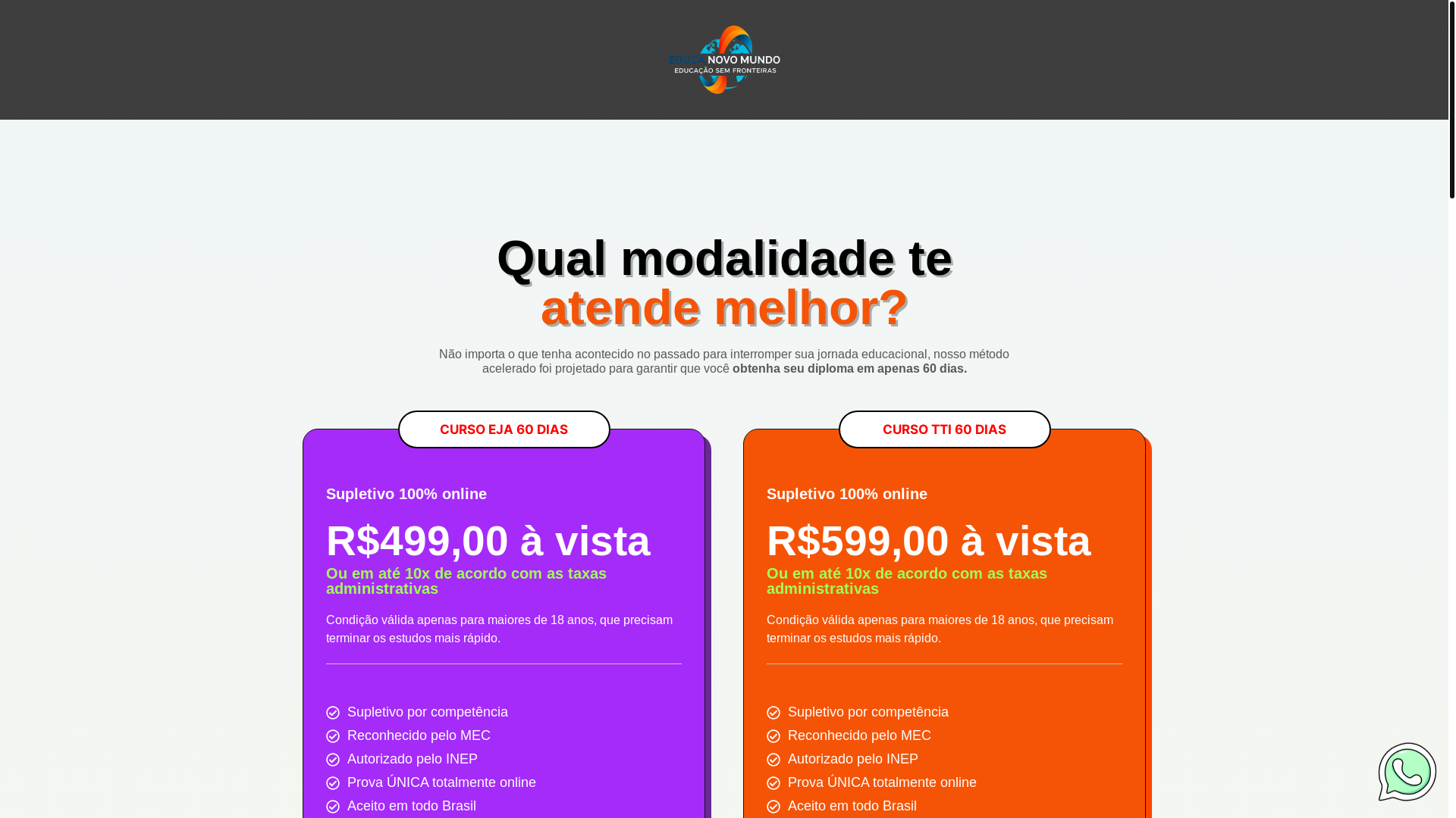 website screenshot of https://novachancebrasil.com.br/