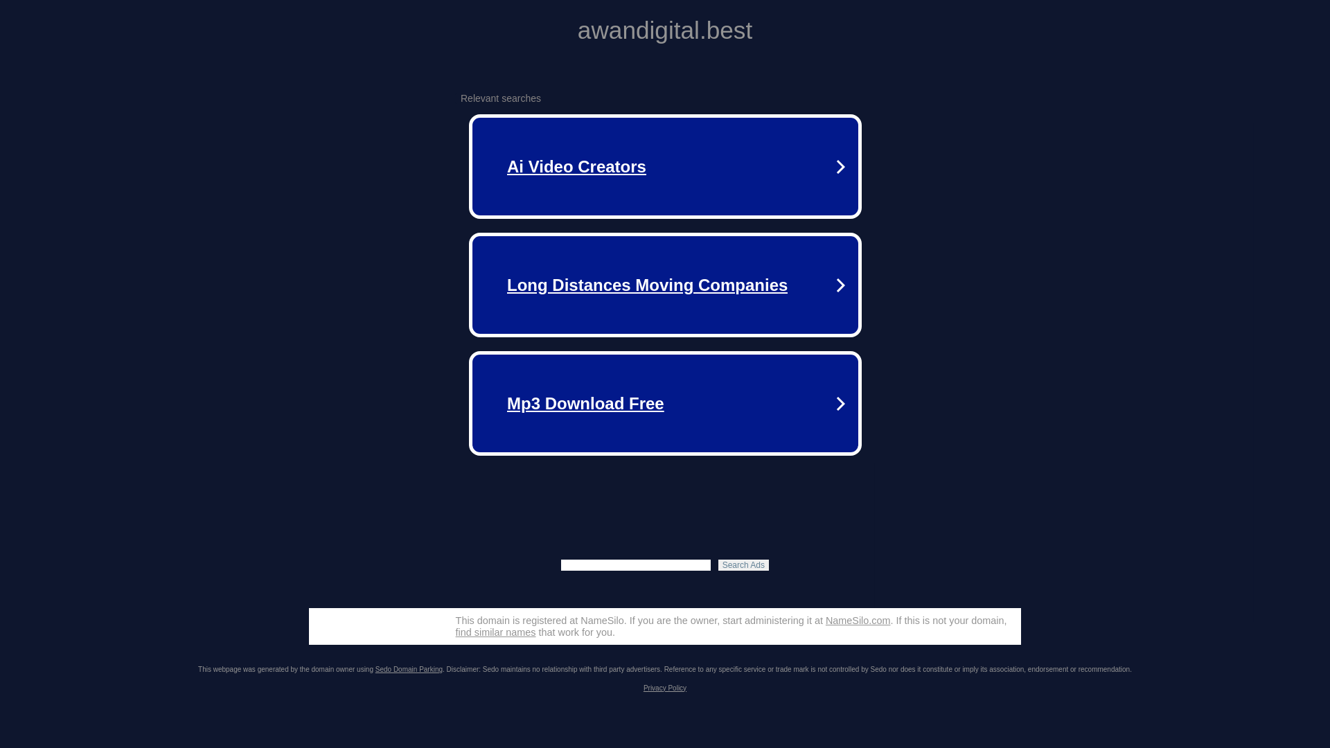 website screenshot of https://awandigital.best/