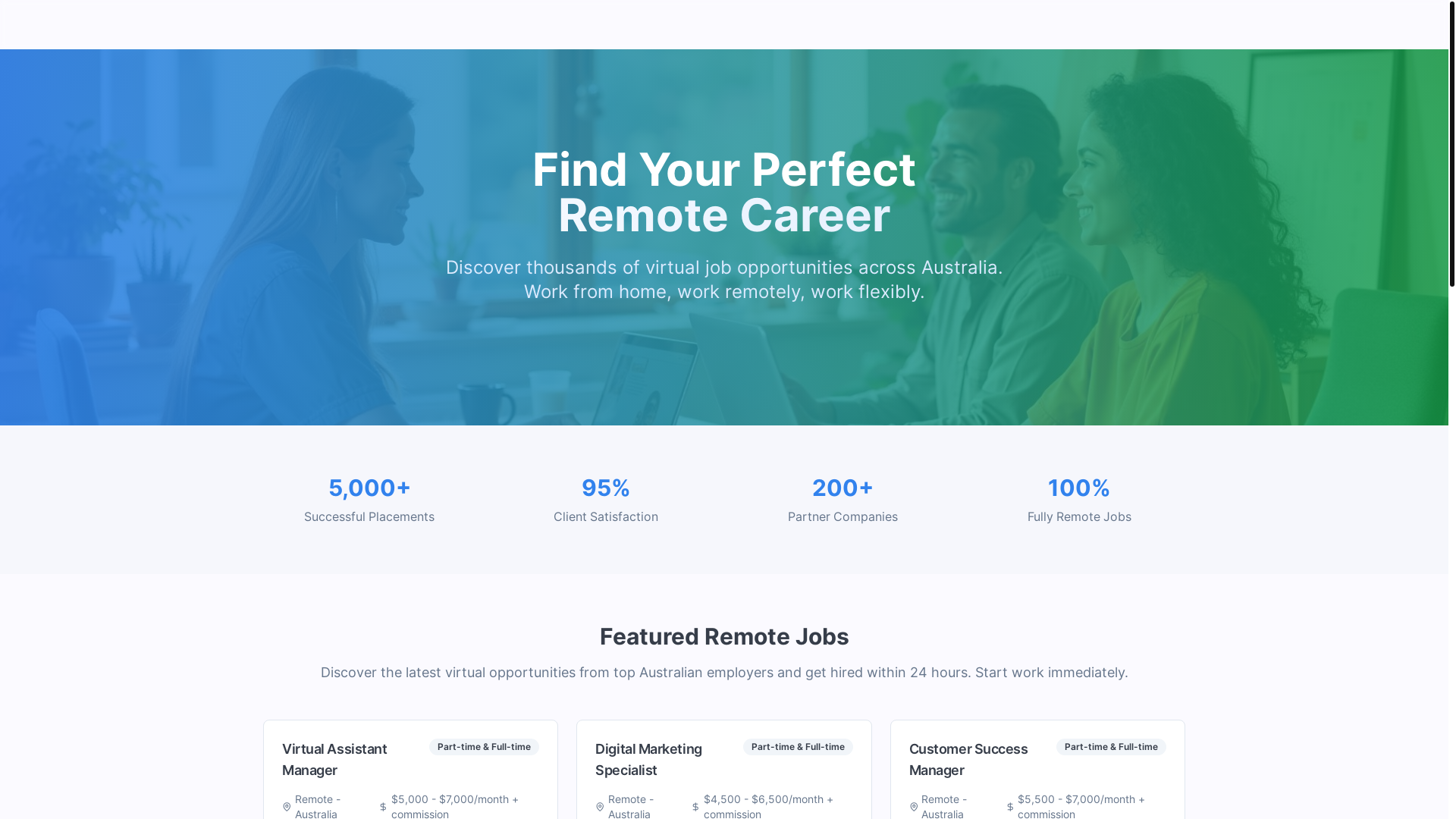 website screenshot of https://virtualcareer-hub.com/