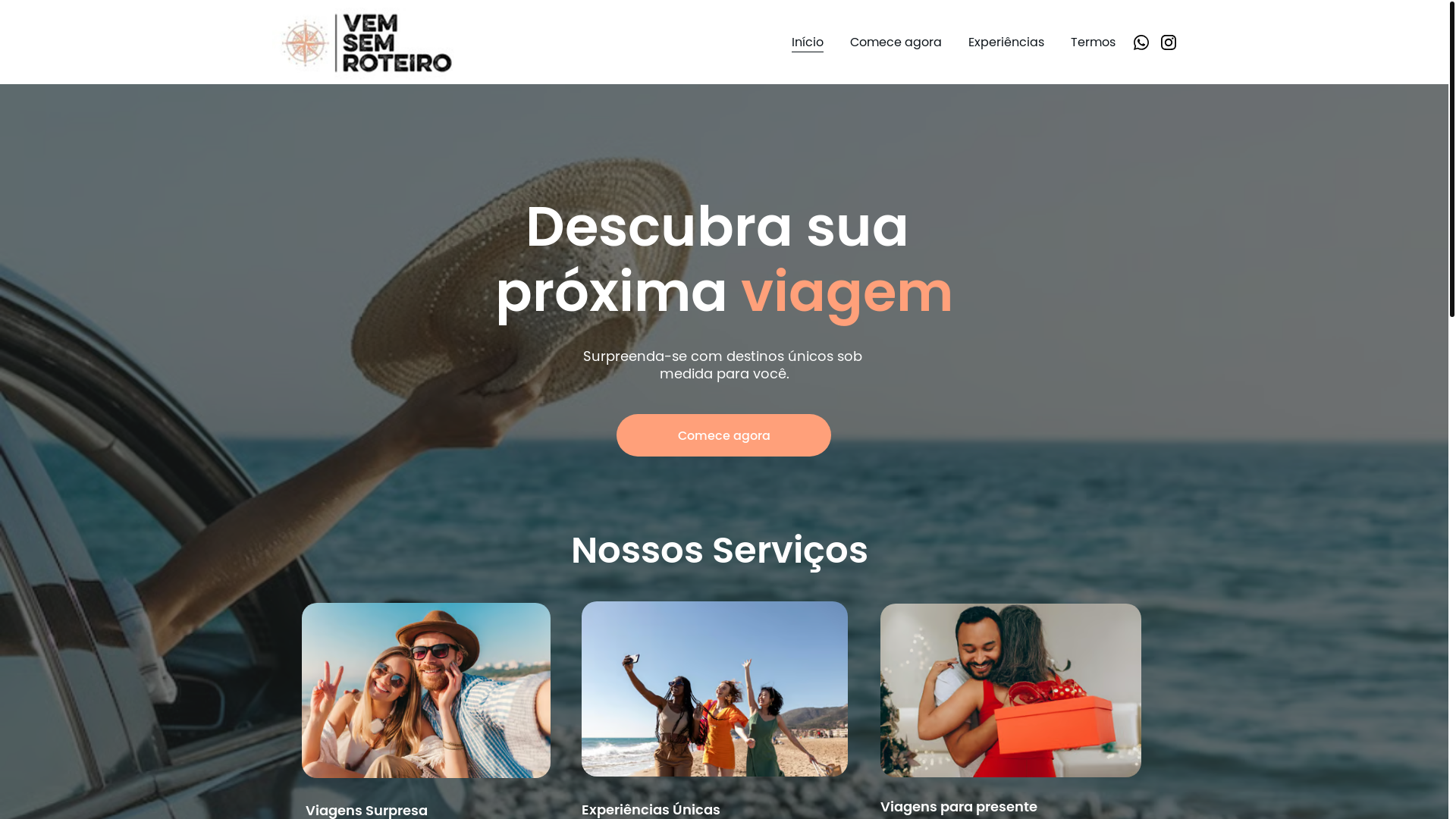 website screenshot of https://vemsemroteiro.com.br/