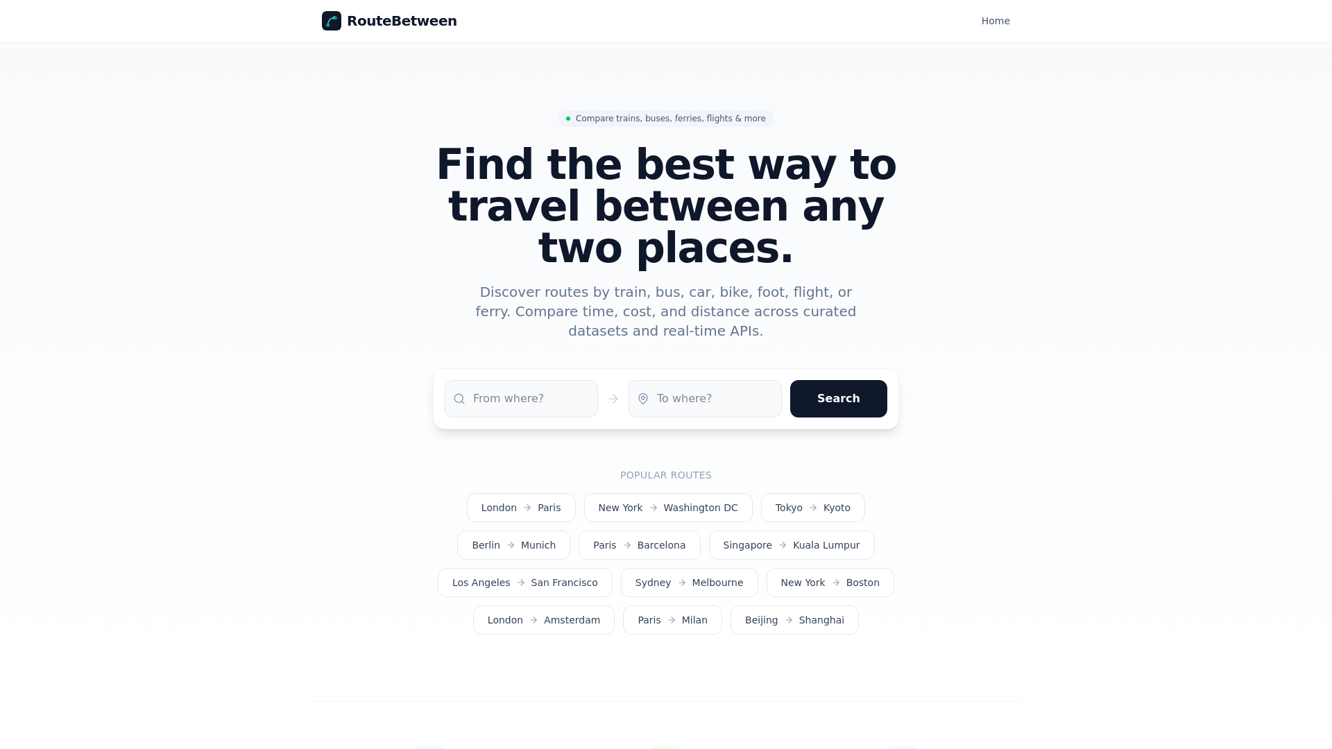 website screenshot of https://routebetween.com/