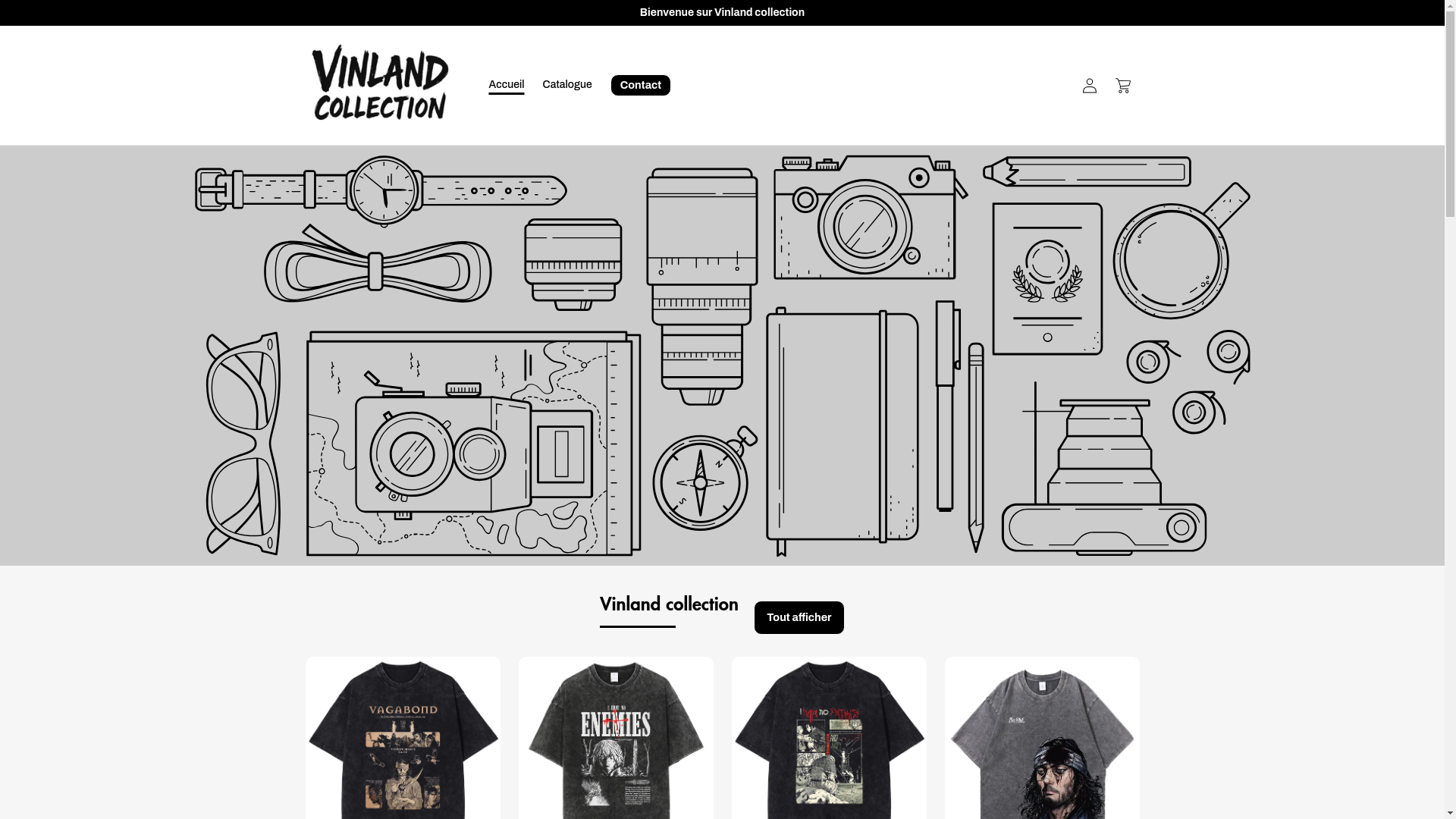 website screenshot of https://vinlandcollection.fr/