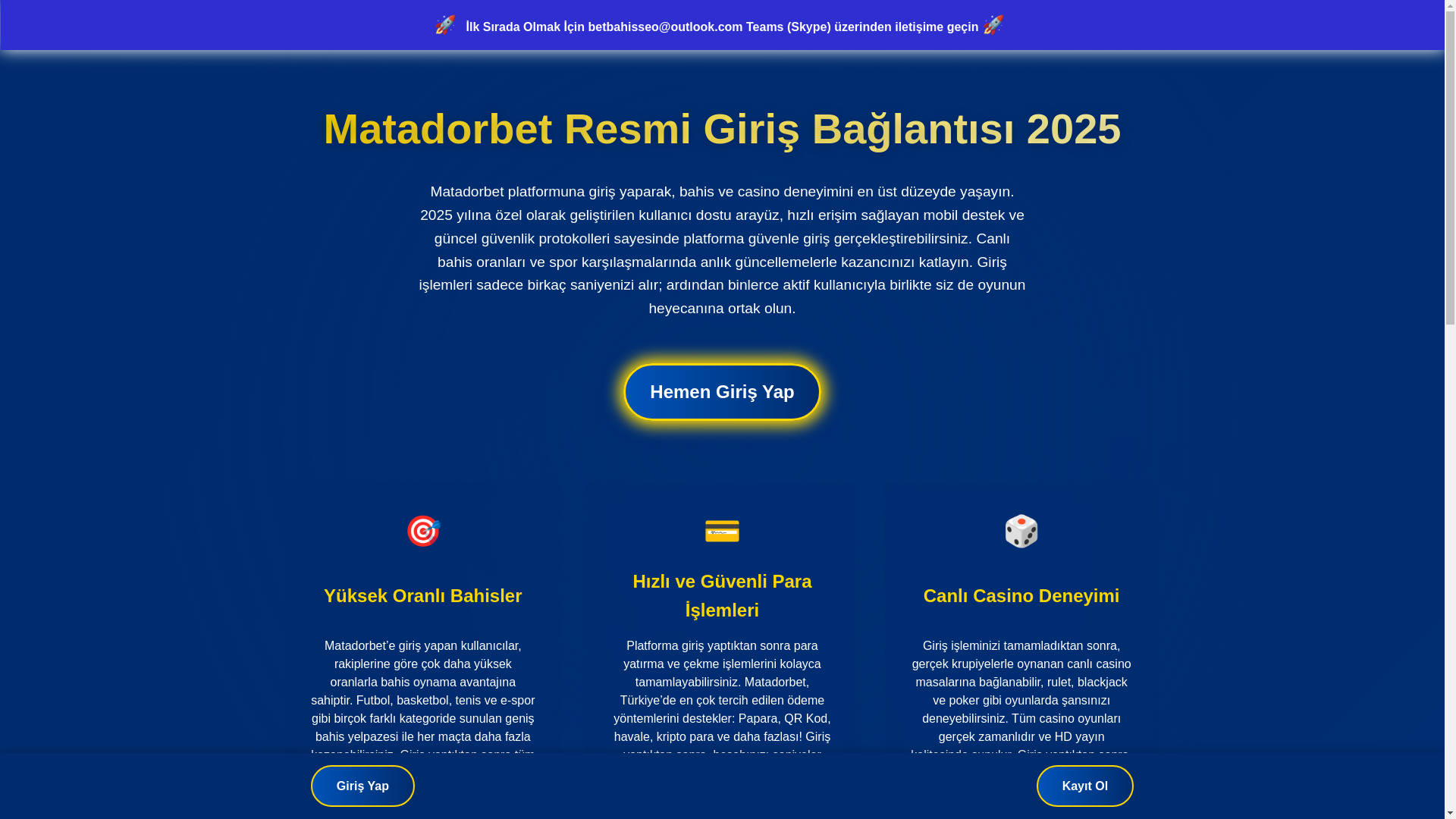 website screenshot of https://matadorbet-yuksek-oranlari.top/