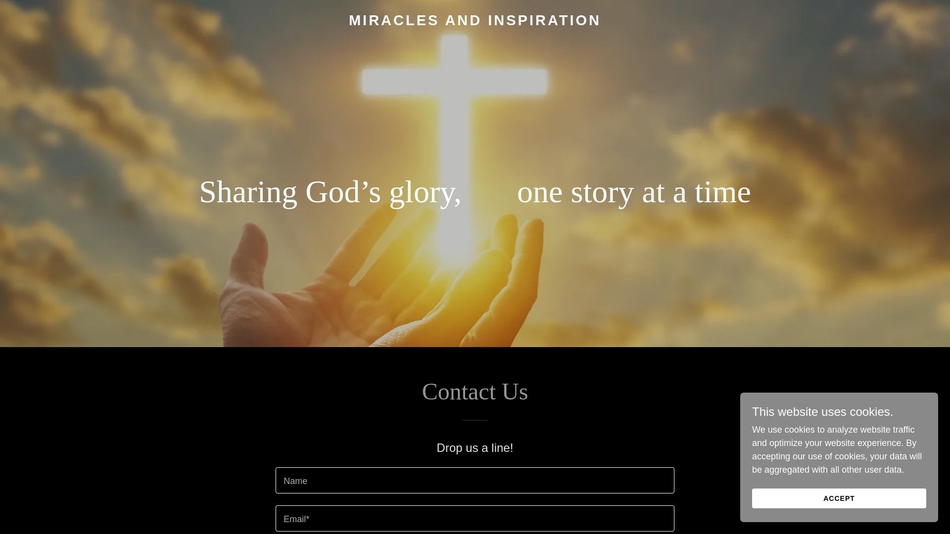 website screenshot of https://miraclesandinspo.com/