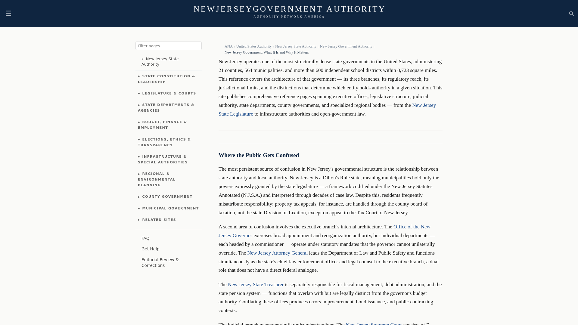 website screenshot of https://newjerseygovernmentauthority.com/