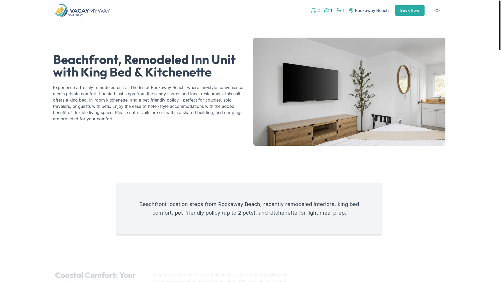 website screenshot of https://rockawaybeachfront.house/