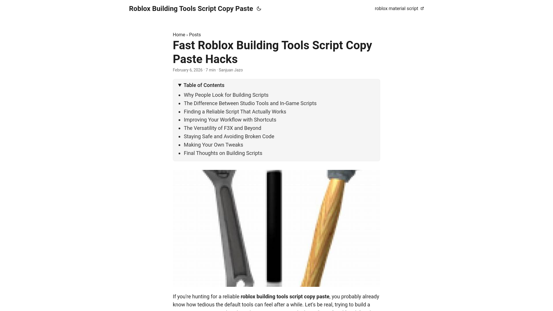 website screenshot of https://roblox-building-tools-script-copy-paste.pages.dev/