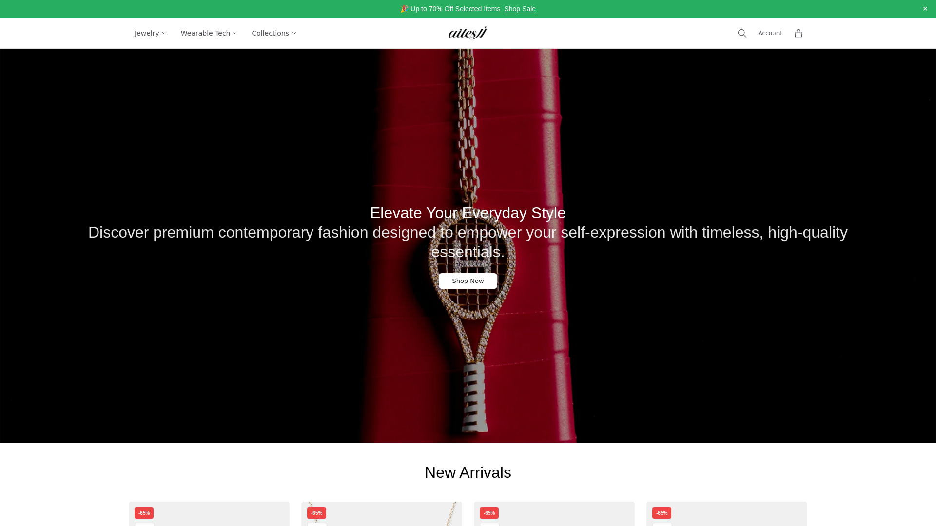 website screenshot of https://ailesstudio.shop/