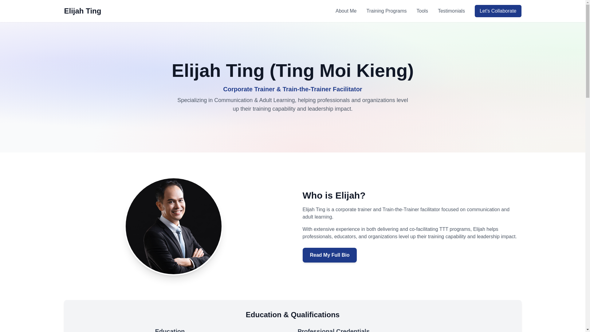 website screenshot of https://elijah-ting.pages.dev/