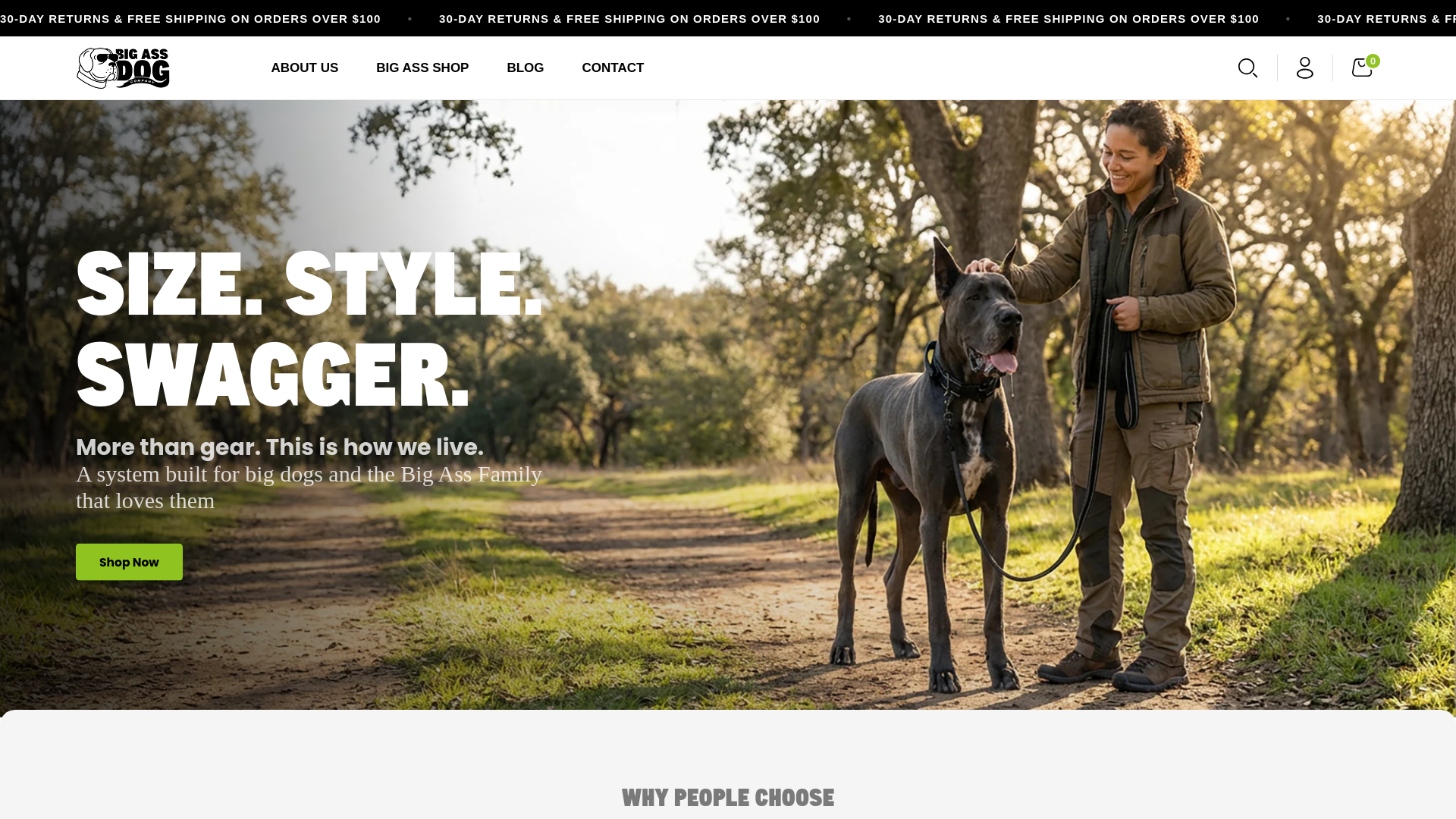website screenshot of https://www.bigassdog.co