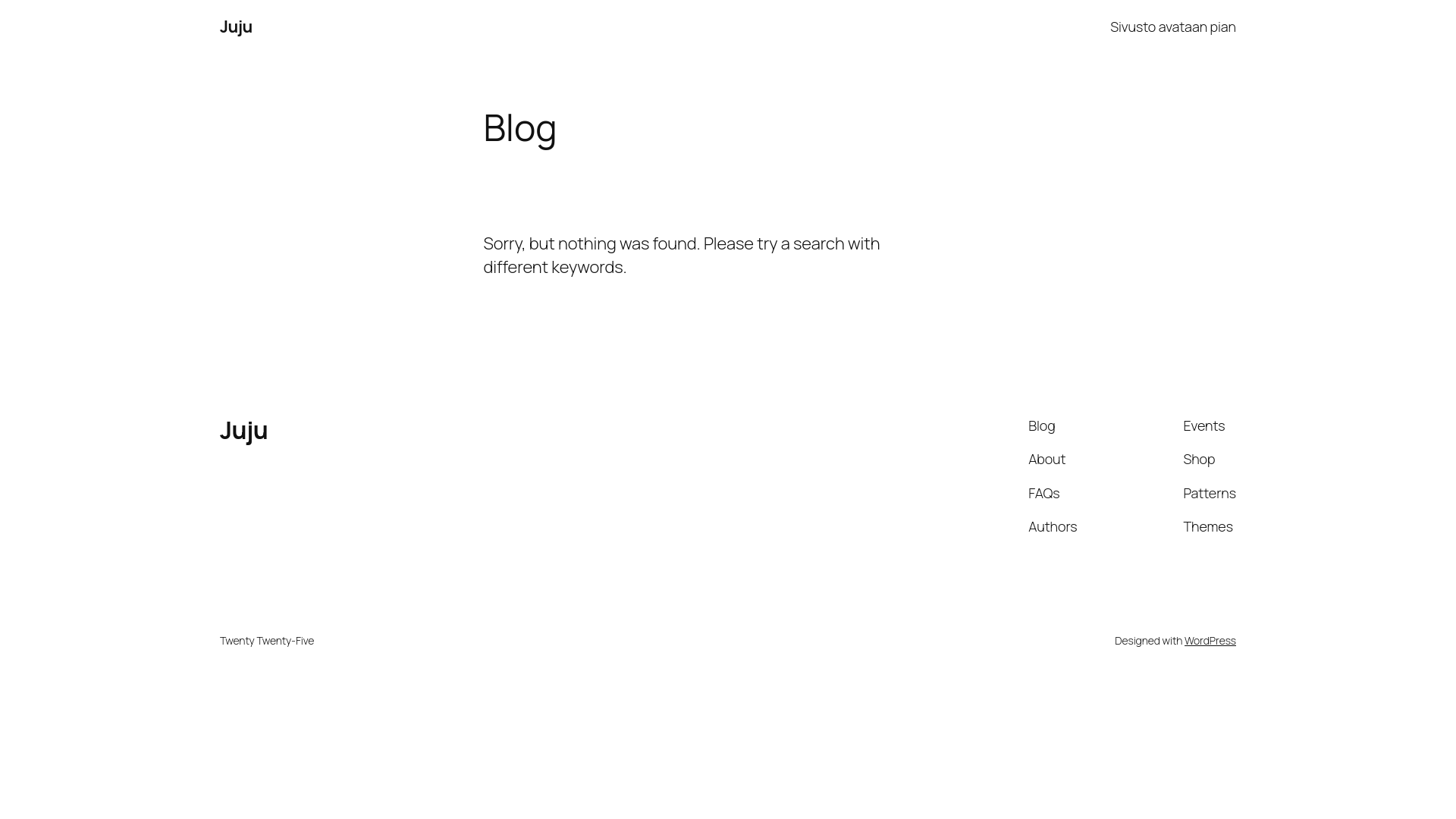 website screenshot of https://jujukehojamieli.fi/