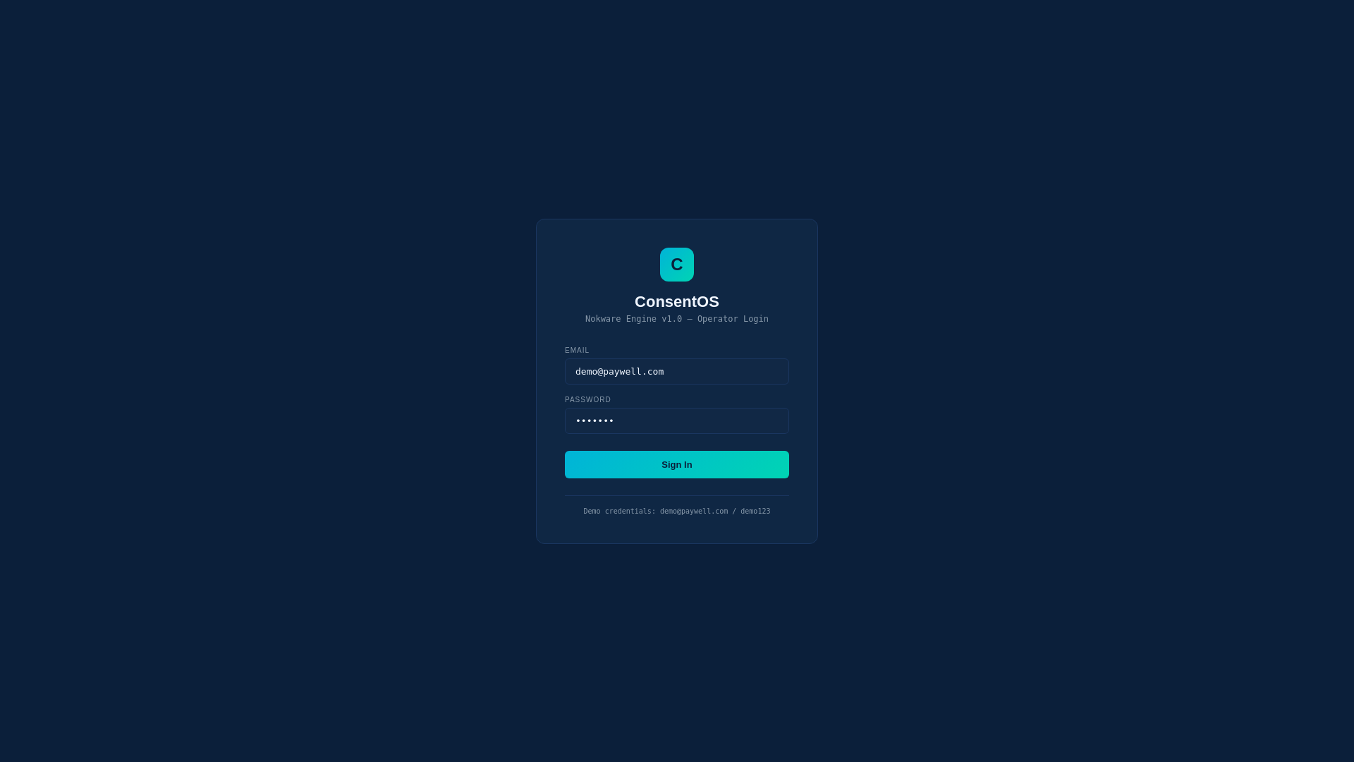 website screenshot of https://consentos-dashboard.pages.dev/
