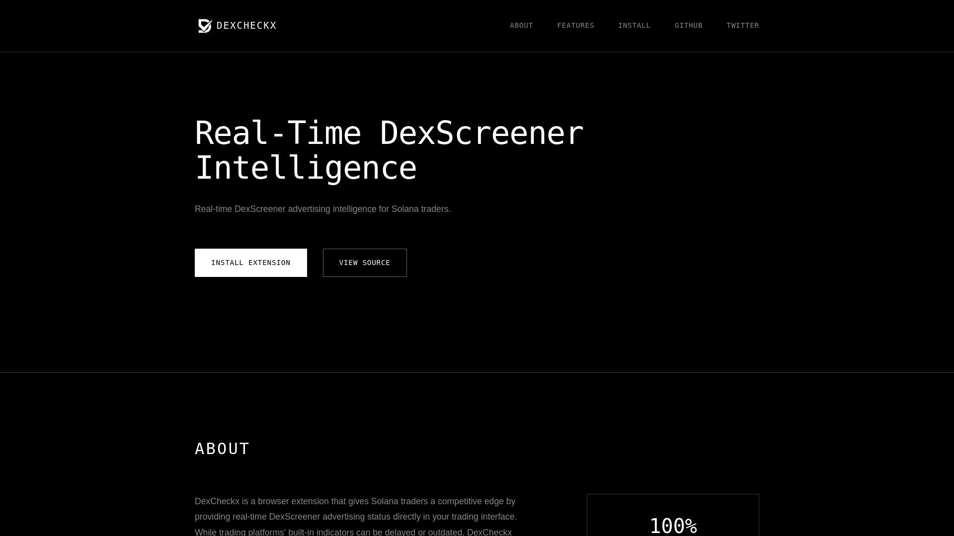 website screenshot of https://dexcheckx.com