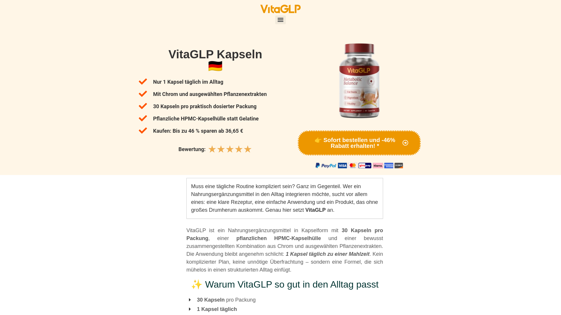 website screenshot of https://vitaglp.de/