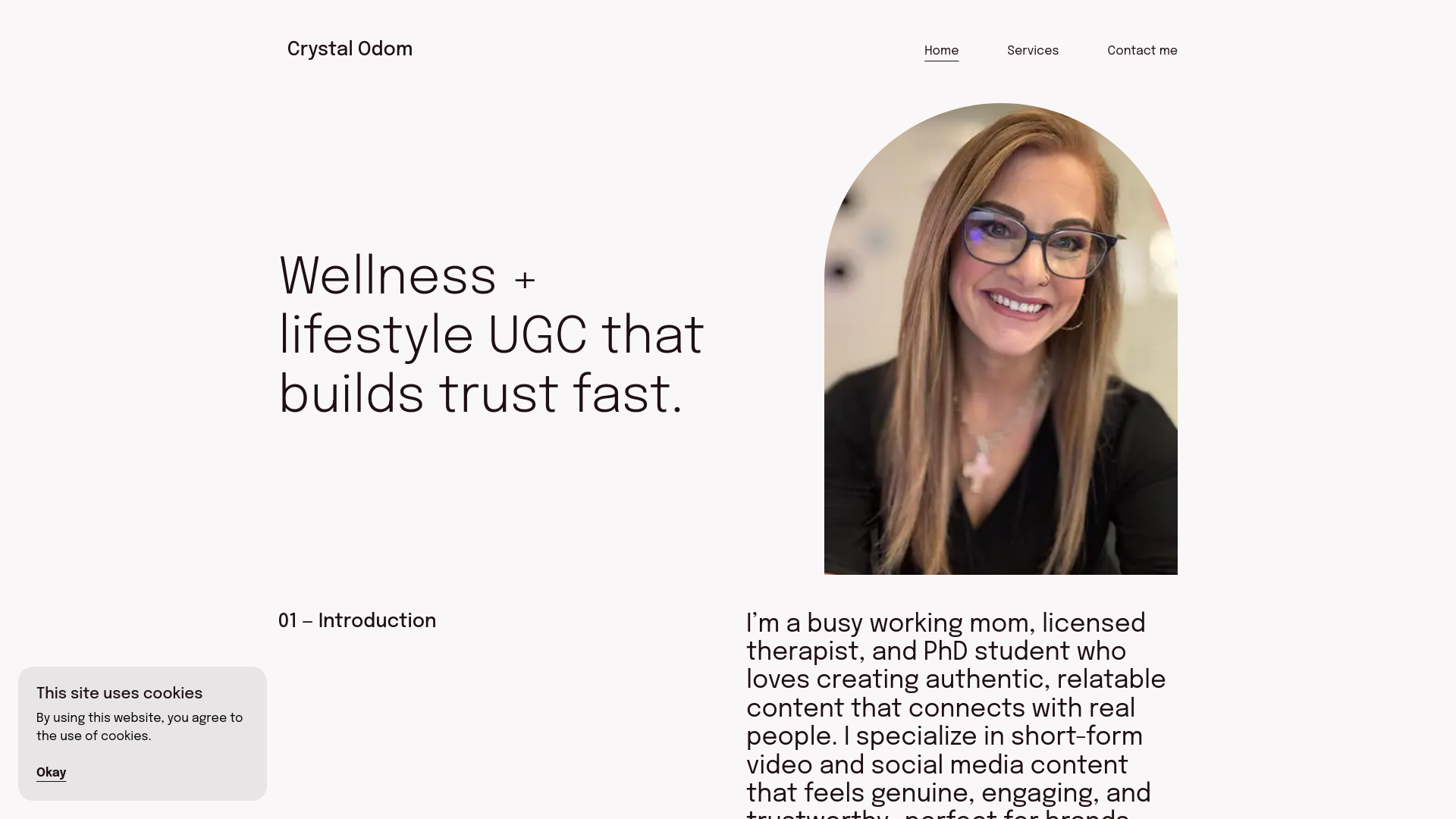 website screenshot of https://crystalodom.com