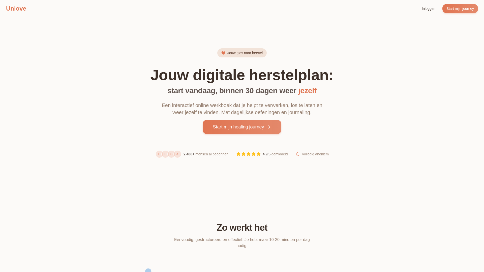 website screenshot of https://unlove.nl/