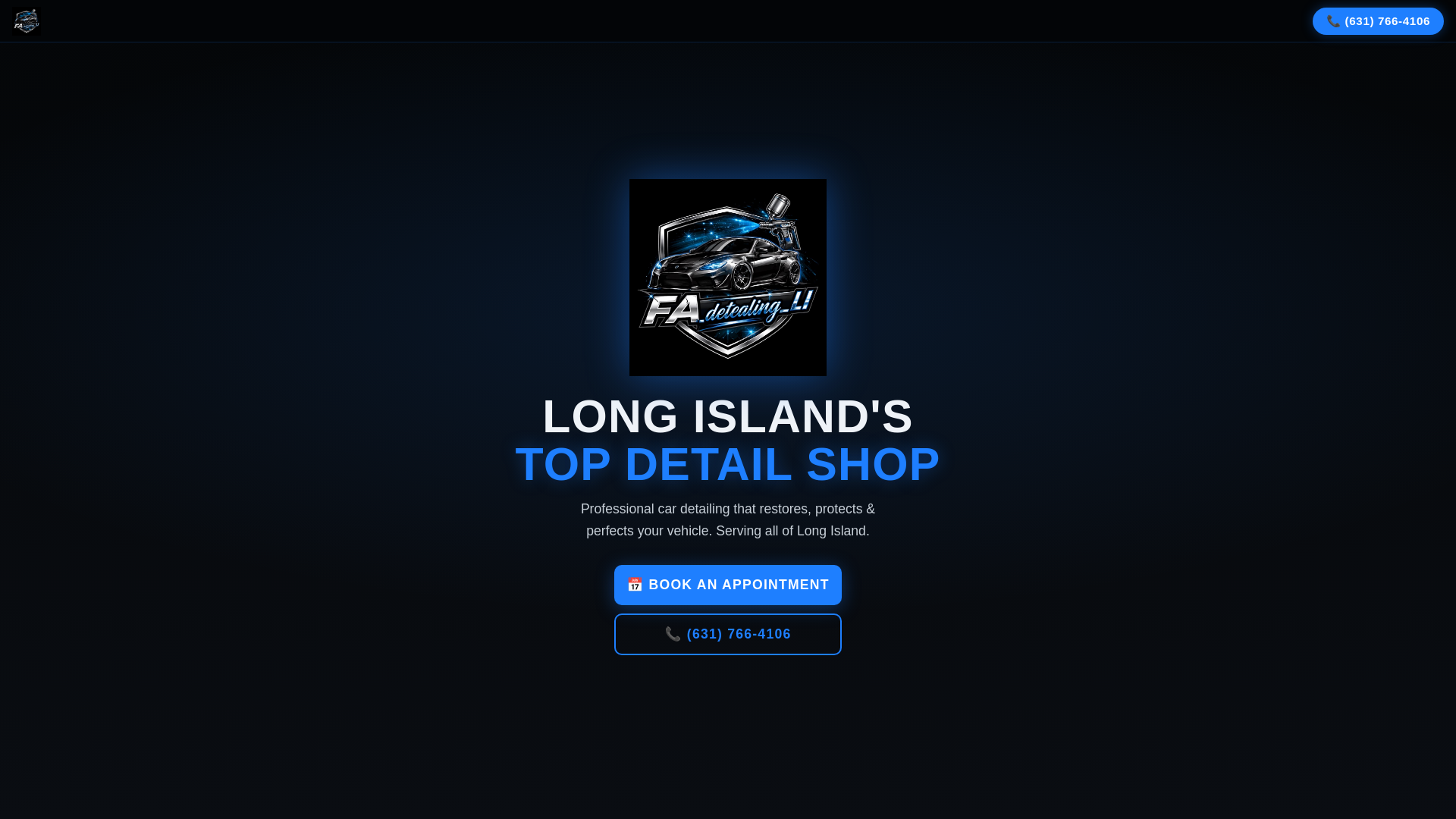 website screenshot of https://fadetailingli.com