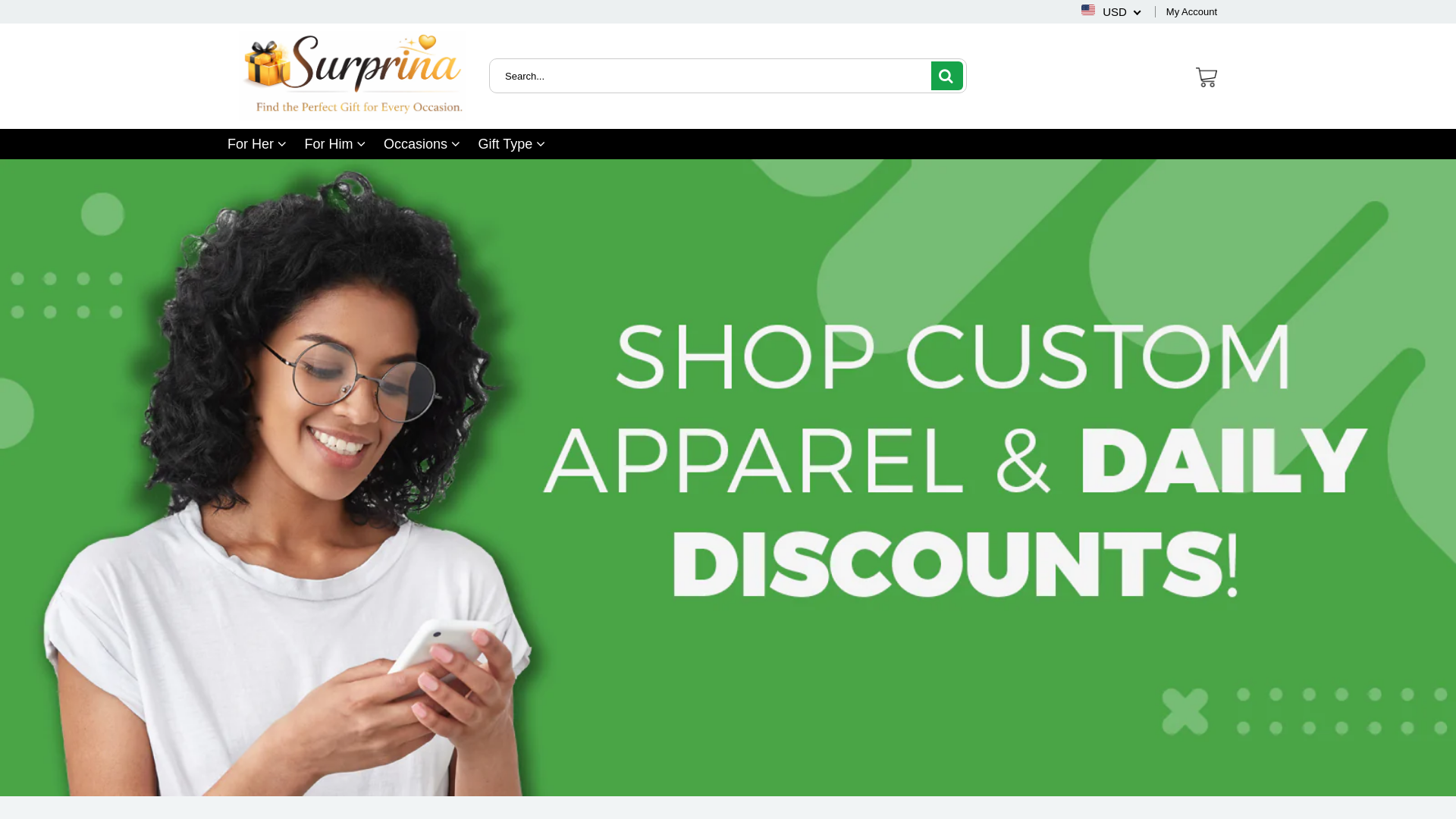 website screenshot of https://surprina.com/