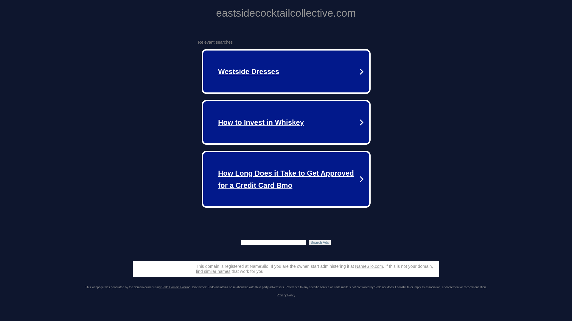 website screenshot of https://eastsidecocktailcollective.com/