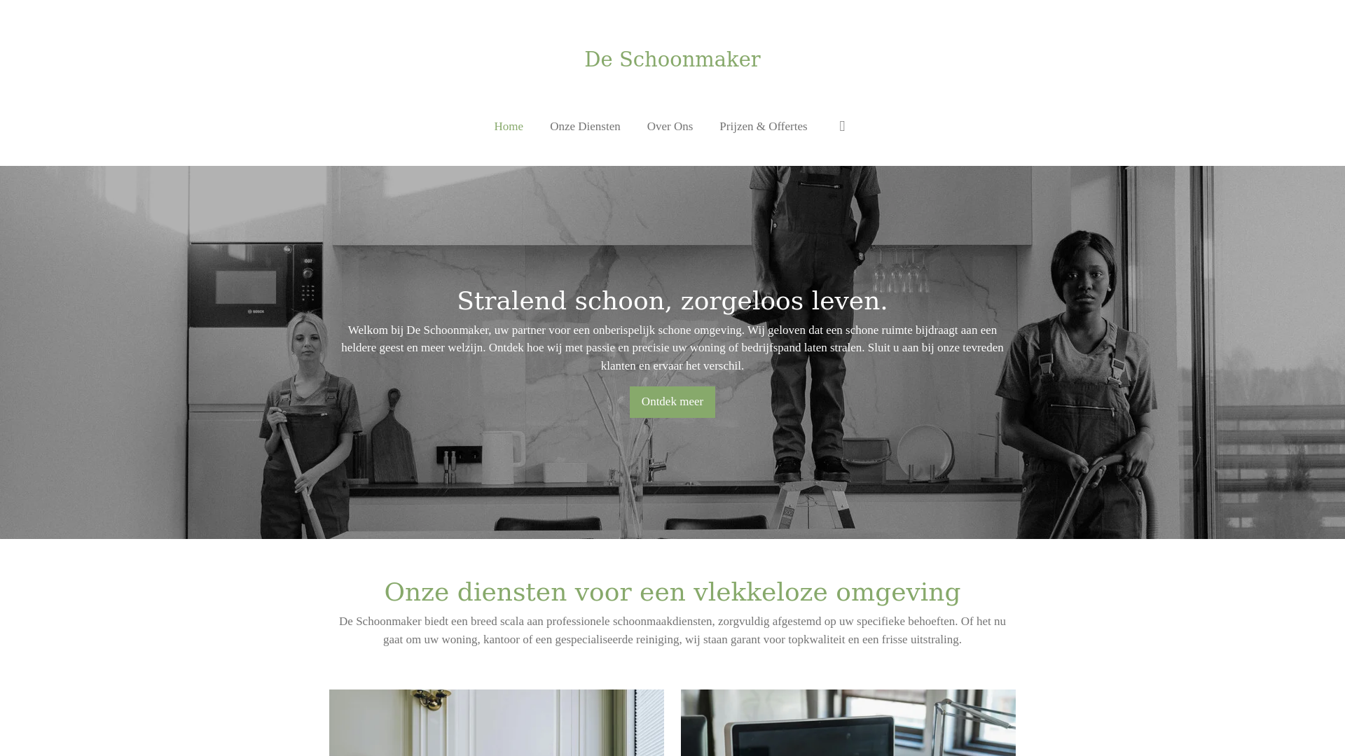 website screenshot of https://de-schoonmaker.nl/
