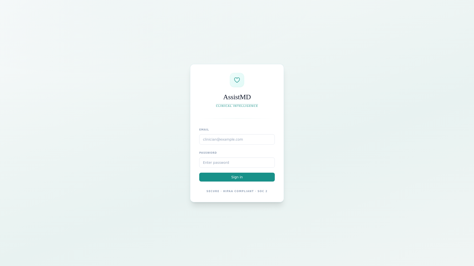 website screenshot of https://assistmd-dashboard.pages.dev/
