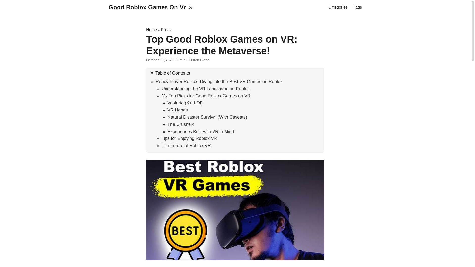 website screenshot of https://good-roblox-games-on-vr.pages.dev/