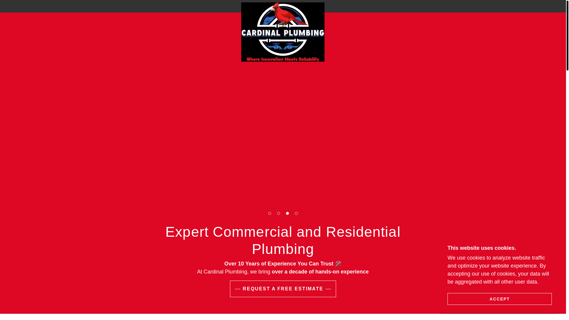 website screenshot of https://vacardinalplumbing.com/
