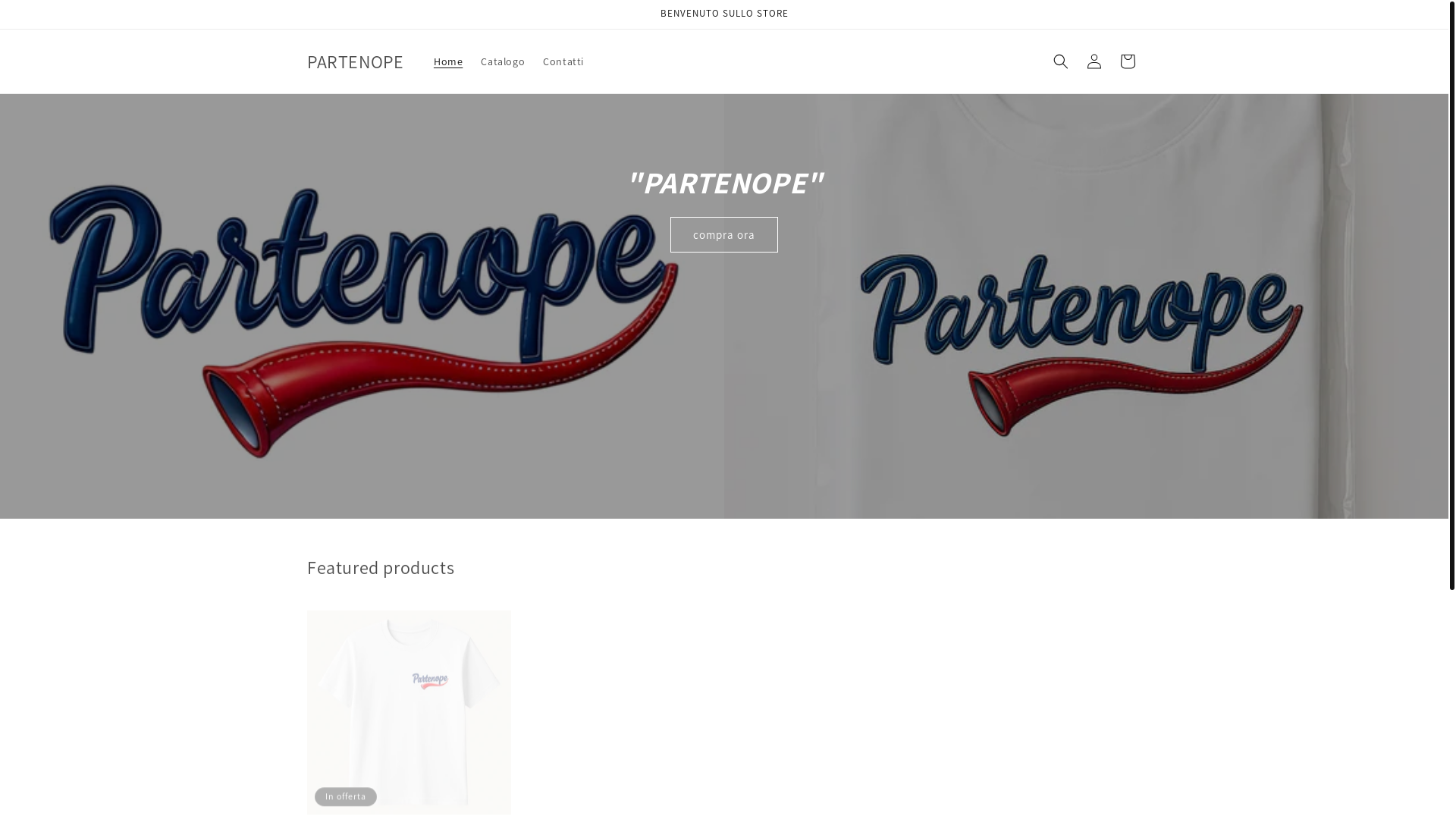 website screenshot of https://partenopeshoponline.com/