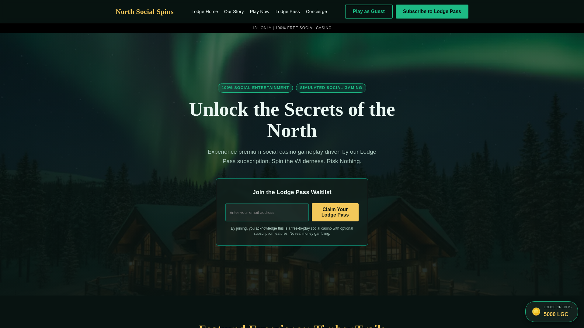 website screenshot of https://northsocialspins.com/