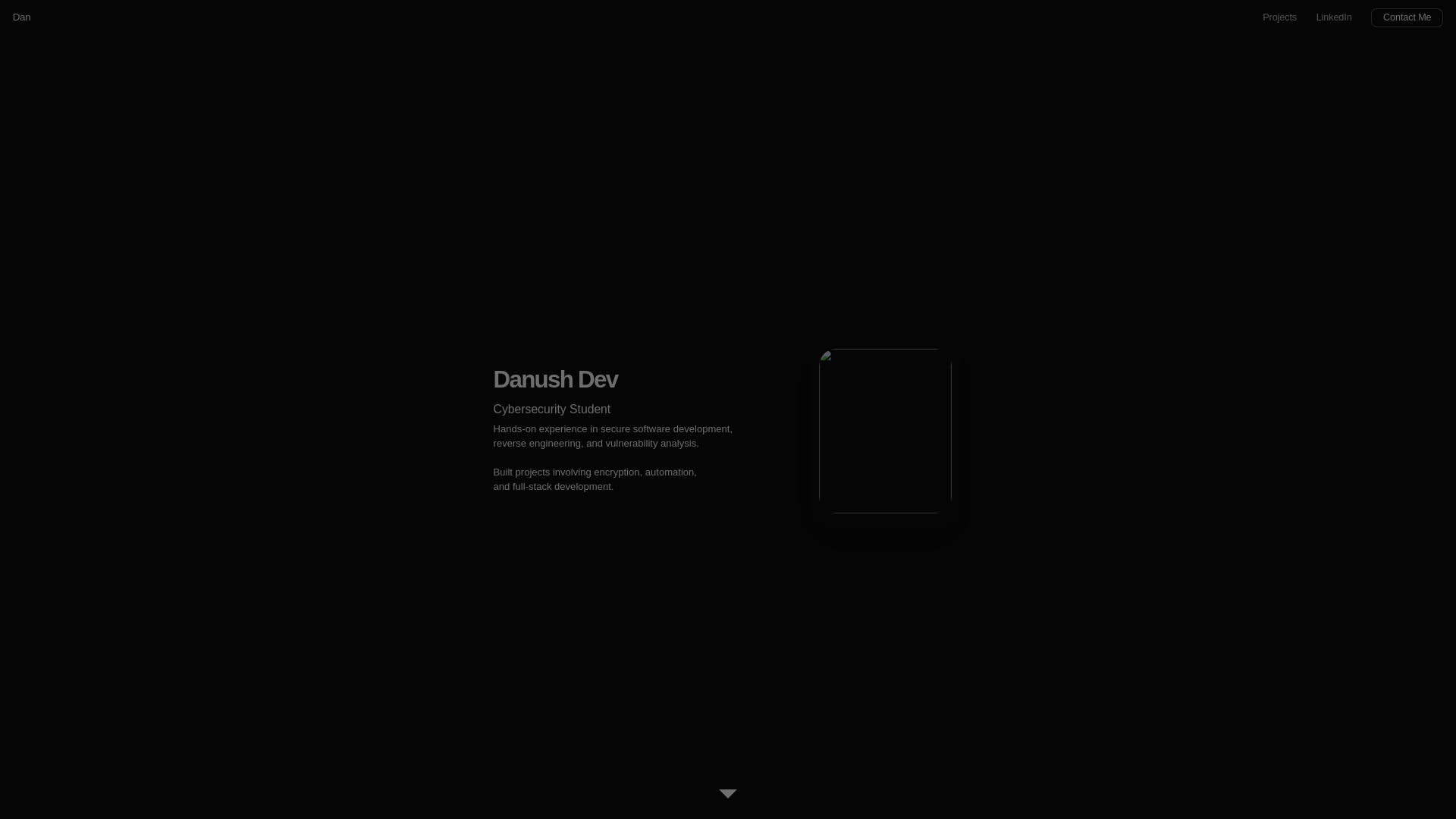 website screenshot of https://danushportfolio.pages.dev/