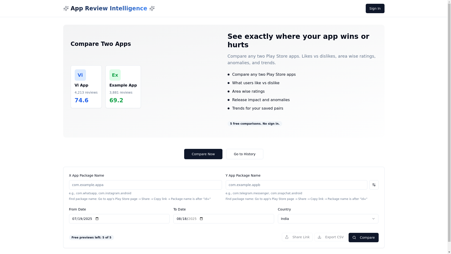 website screenshot of https://appreviewintelligence.com/