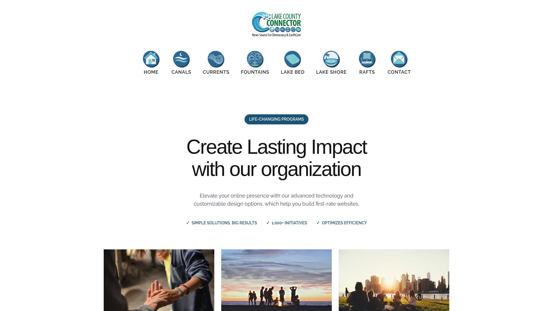 website screenshot of https://lakecountyconnector.com