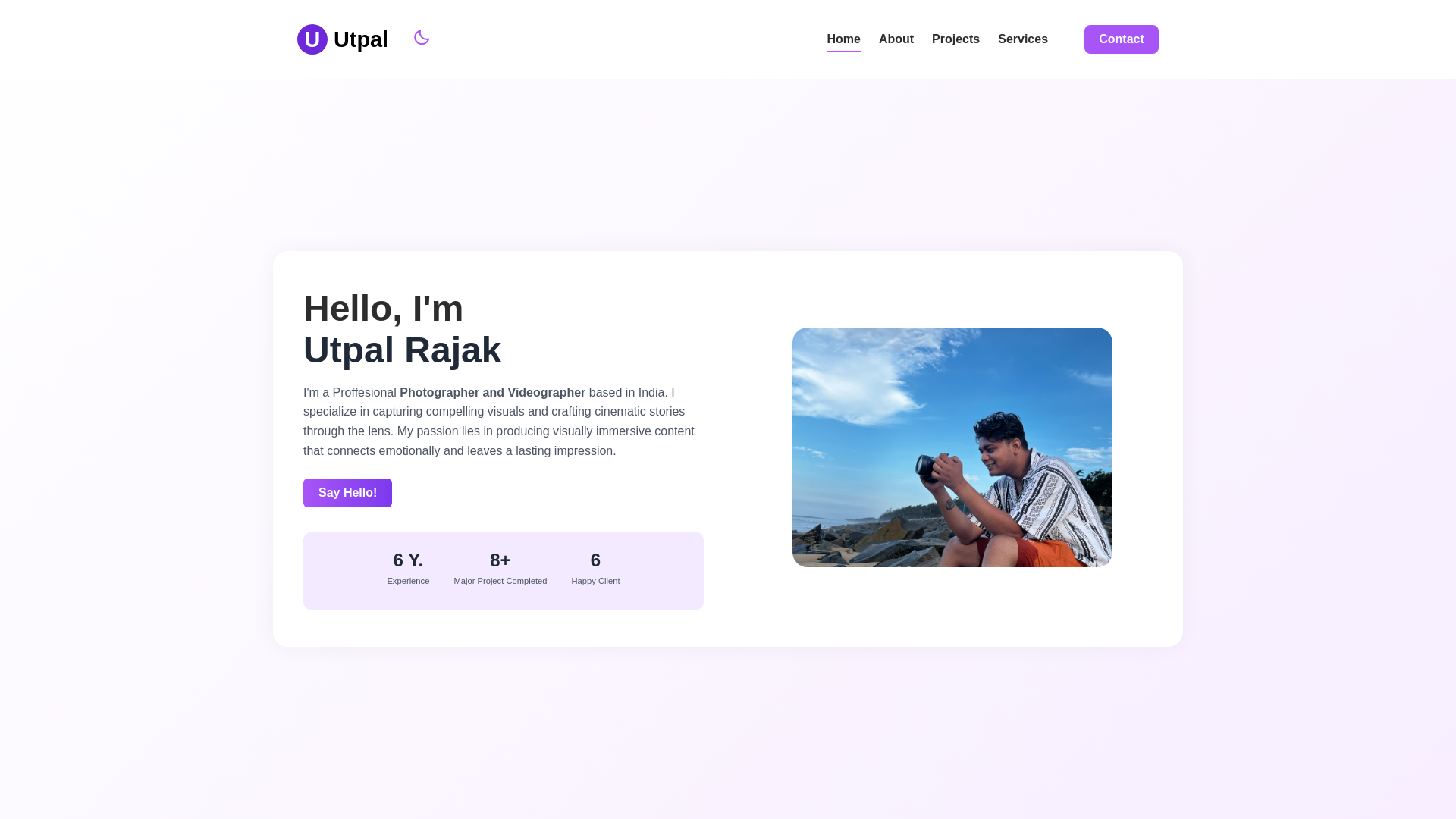 website screenshot of https://utpal-rajak.xyz/