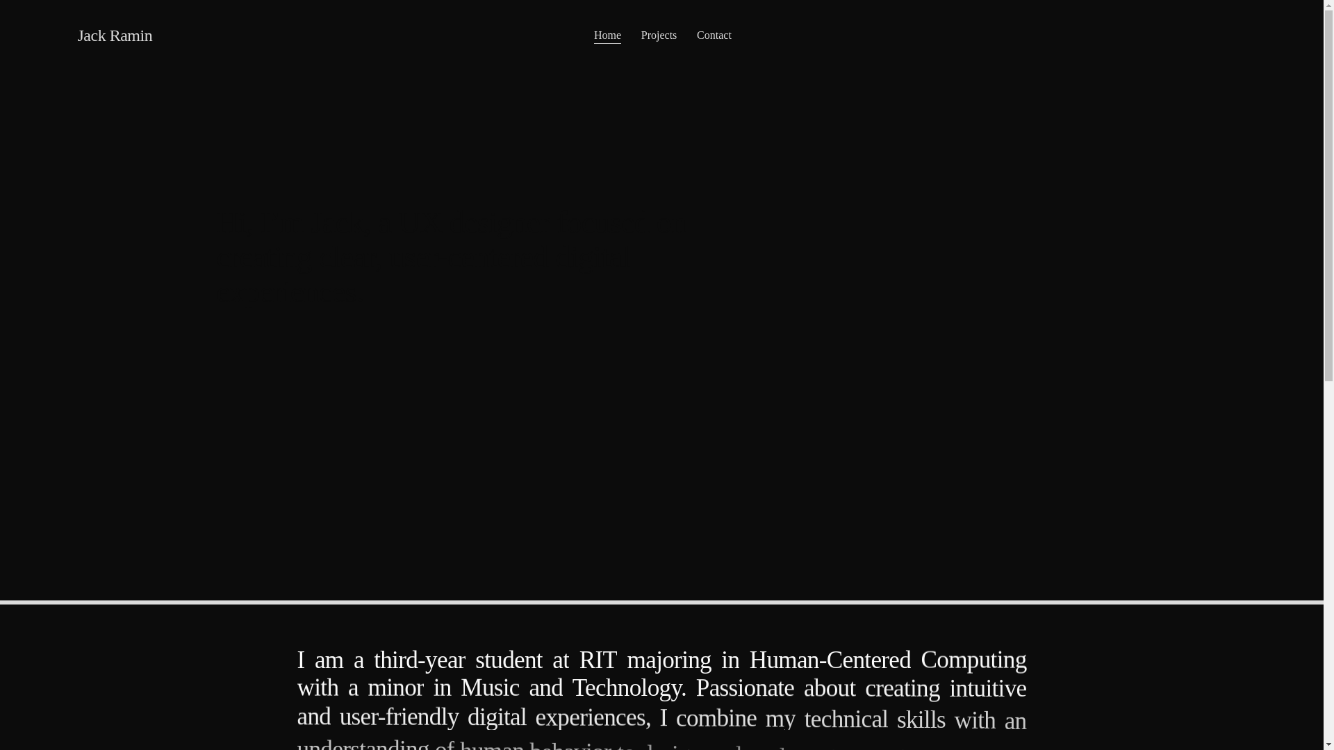 website screenshot of https://jackramin.com/