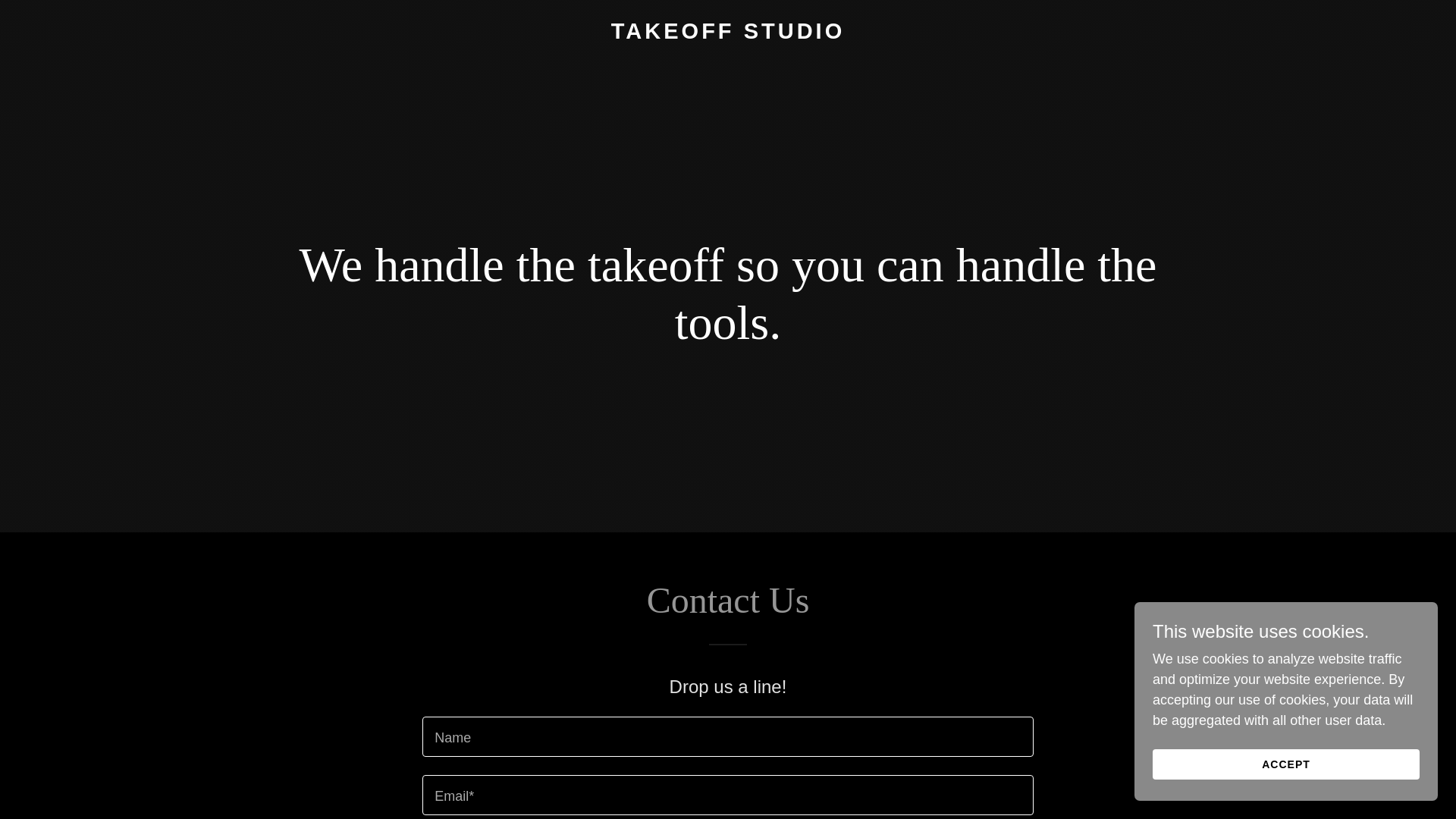 website screenshot of https://takeoffstudio.com.au/