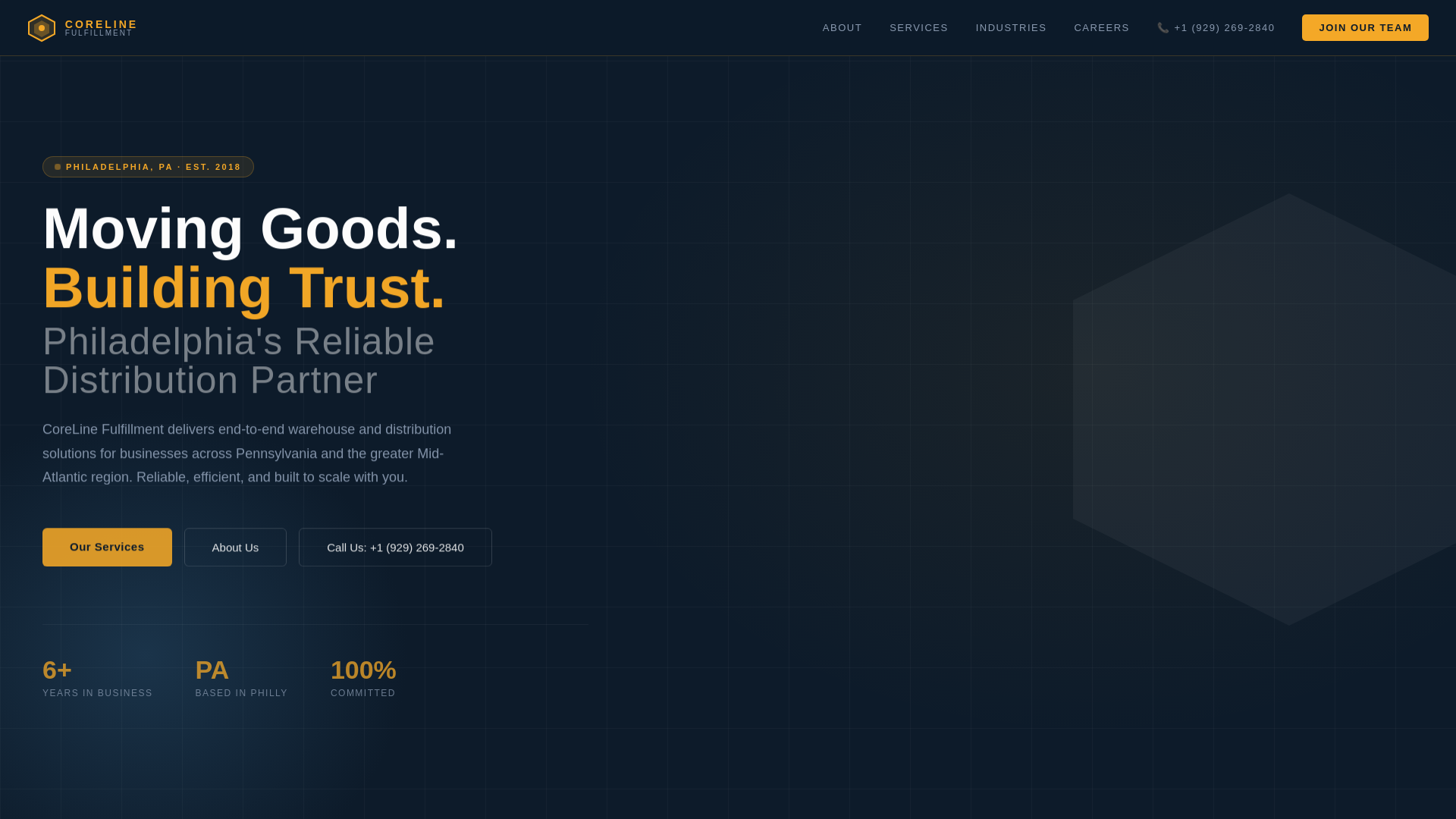 website screenshot of https://corelinefulfillment.com/